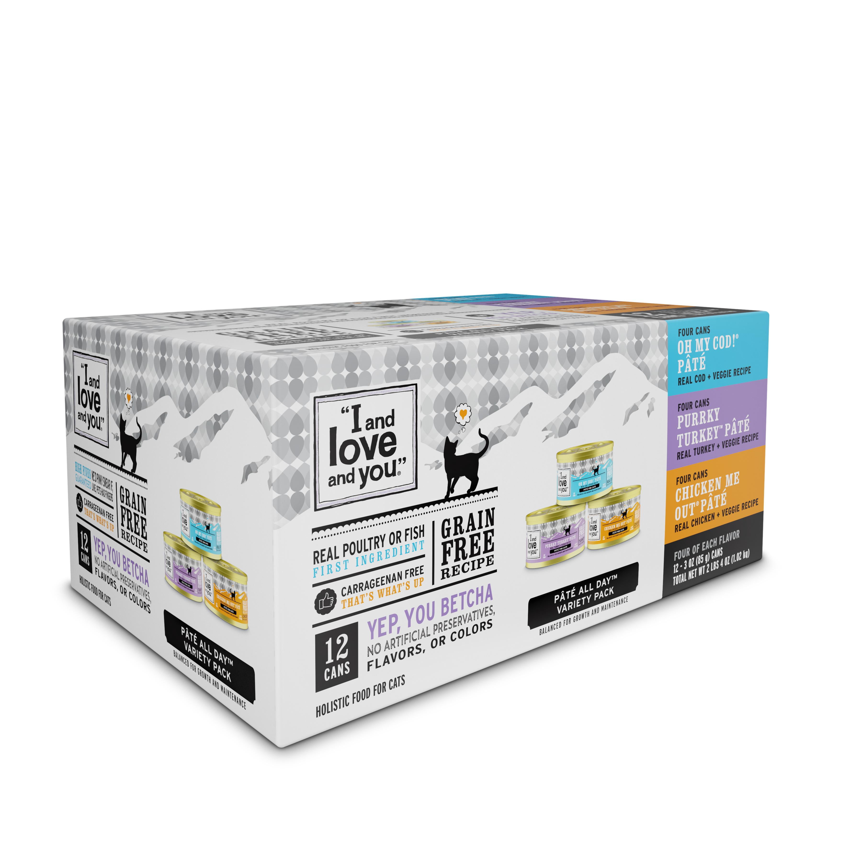 I and Love and You Pate All Day Variety Pack (Grain-Free Wet Cat Food, 24 Pack, 3 oz) 2xgh7