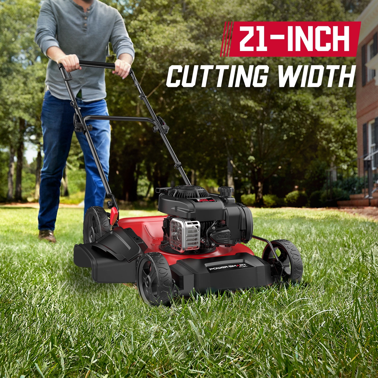 PowerSmart 21 in. 2-in-1 Gas Push Mower with Briggs and Stratton 125cc Engine (21 in) mqc8e