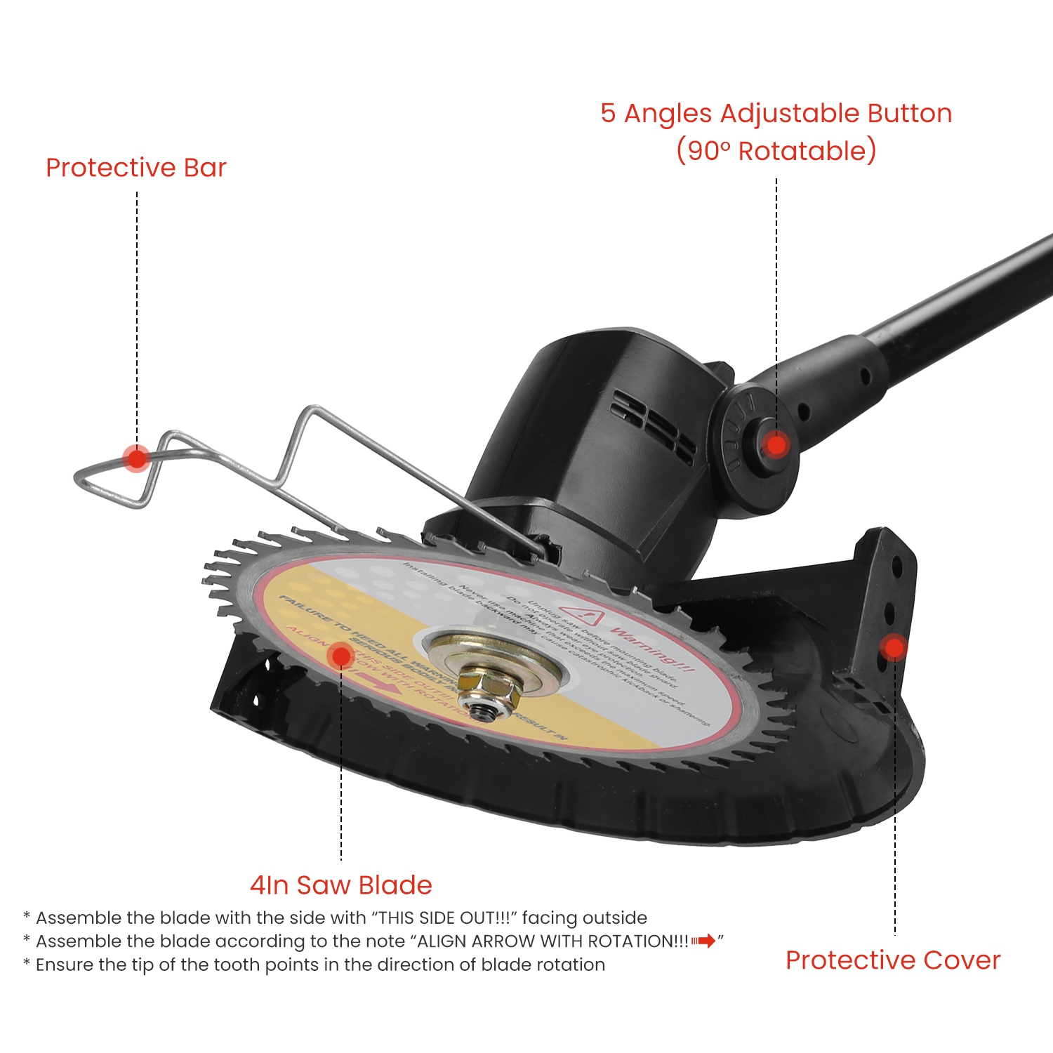 Imountek 3-in-1 Cordless Electric Pole Saw and Grass Trimmer Kit (Black, 75 in) wrdsm