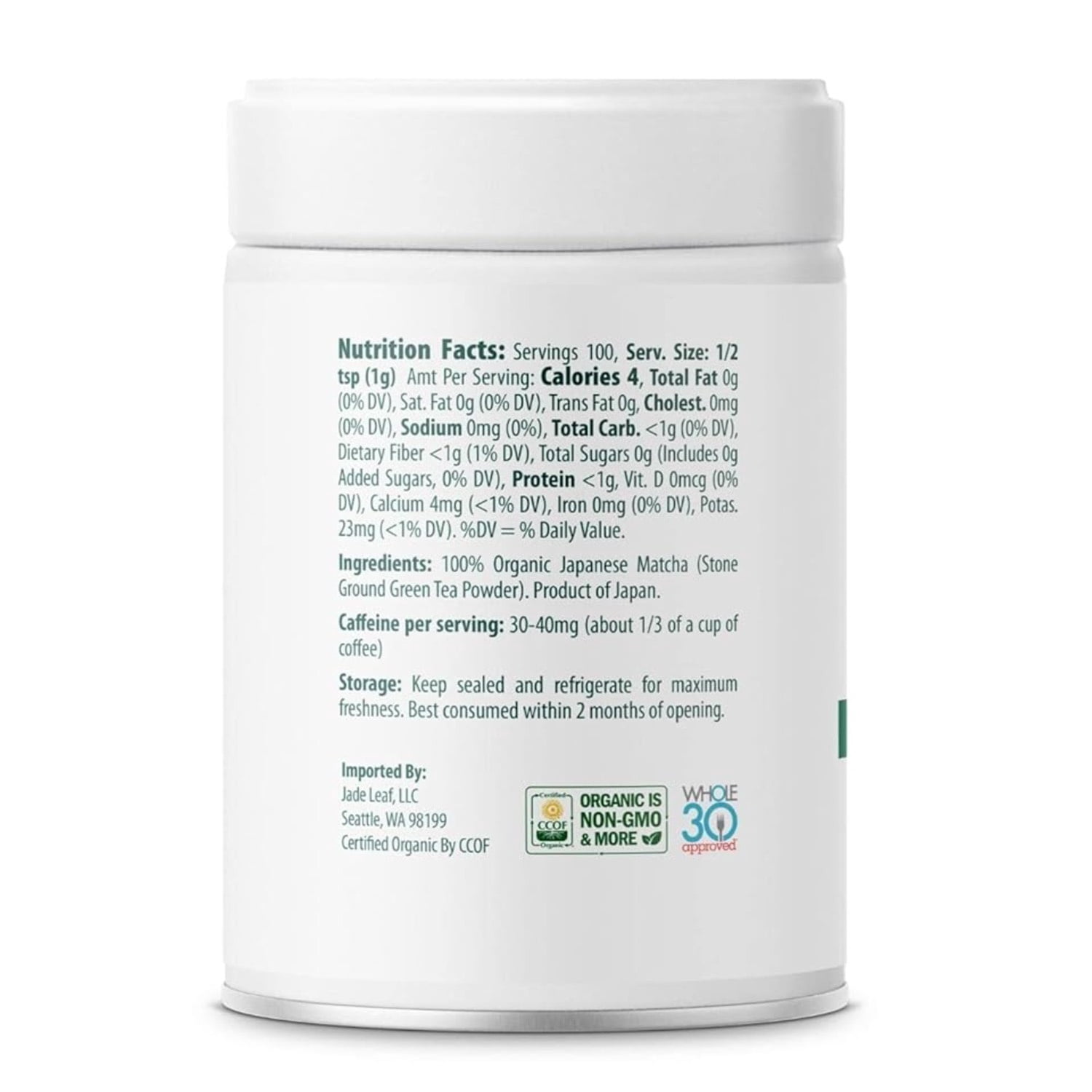 Jade Leaf Organic Ceremonial Grade Matcha Powder, Teahouse Edition (Green, 3.53 oz) xip98