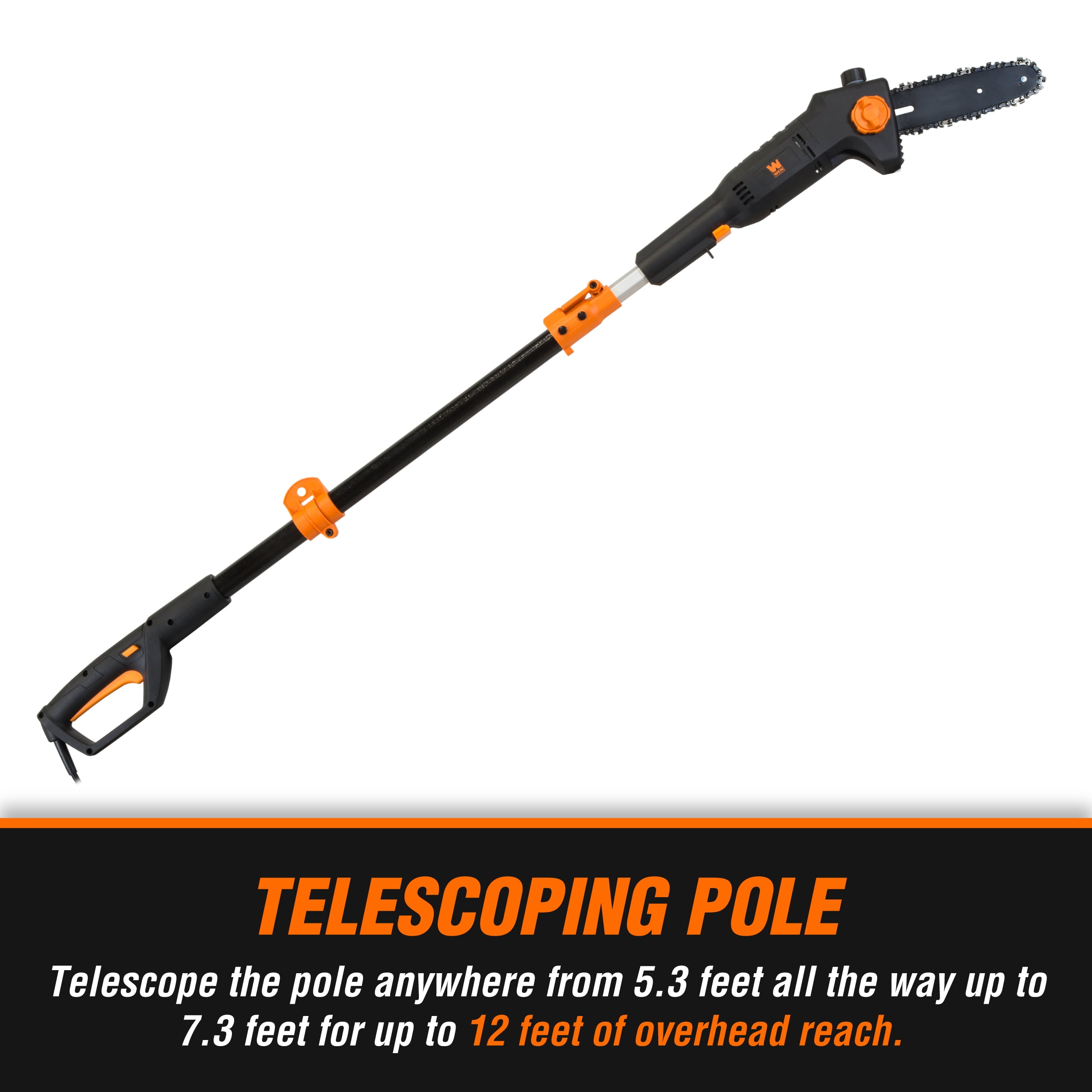 WEN 6-Amp 8-Inch Electric Pole Saw (Adjustable 5.3 ft to 7.3 ft Reach) tf8gl