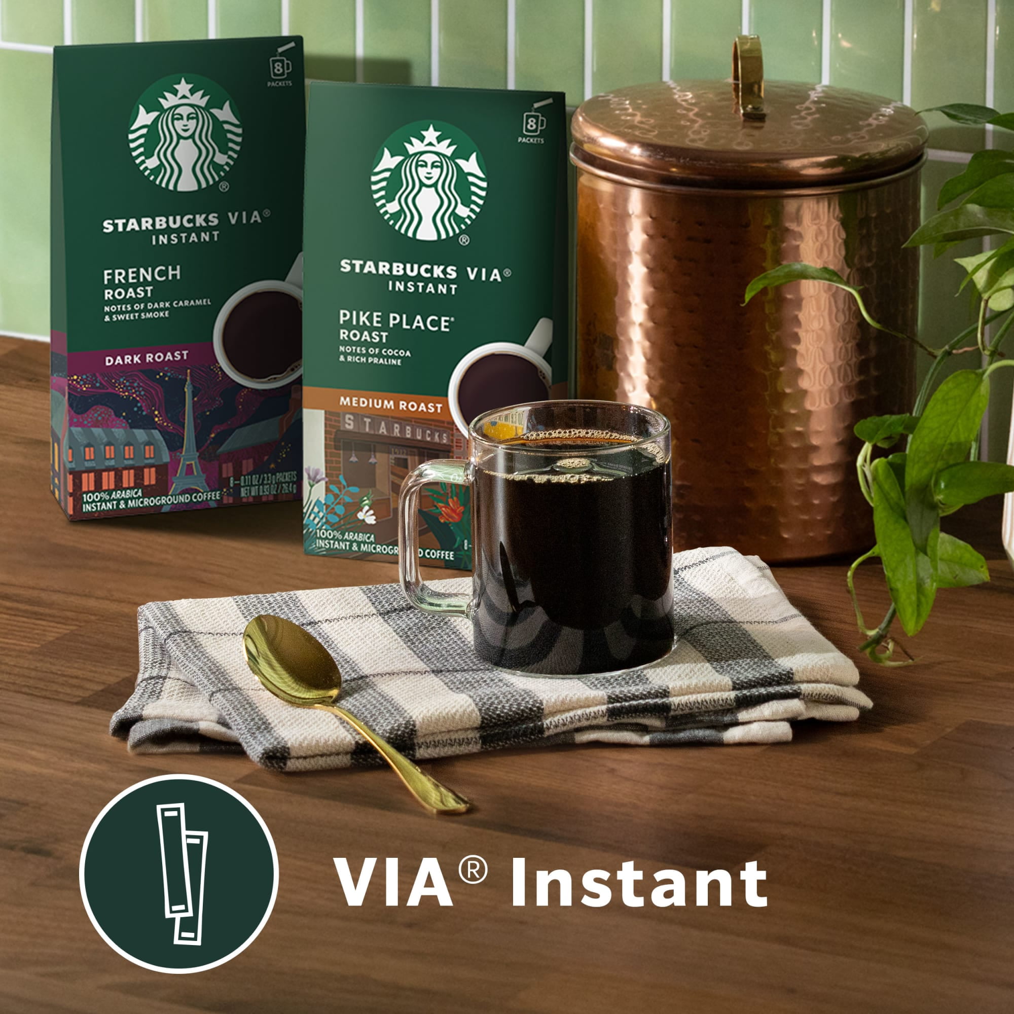 Starbucks at Home VIA Instant Pike Place Roast Medium Roast Coffee (8 Packets) 8y3ee