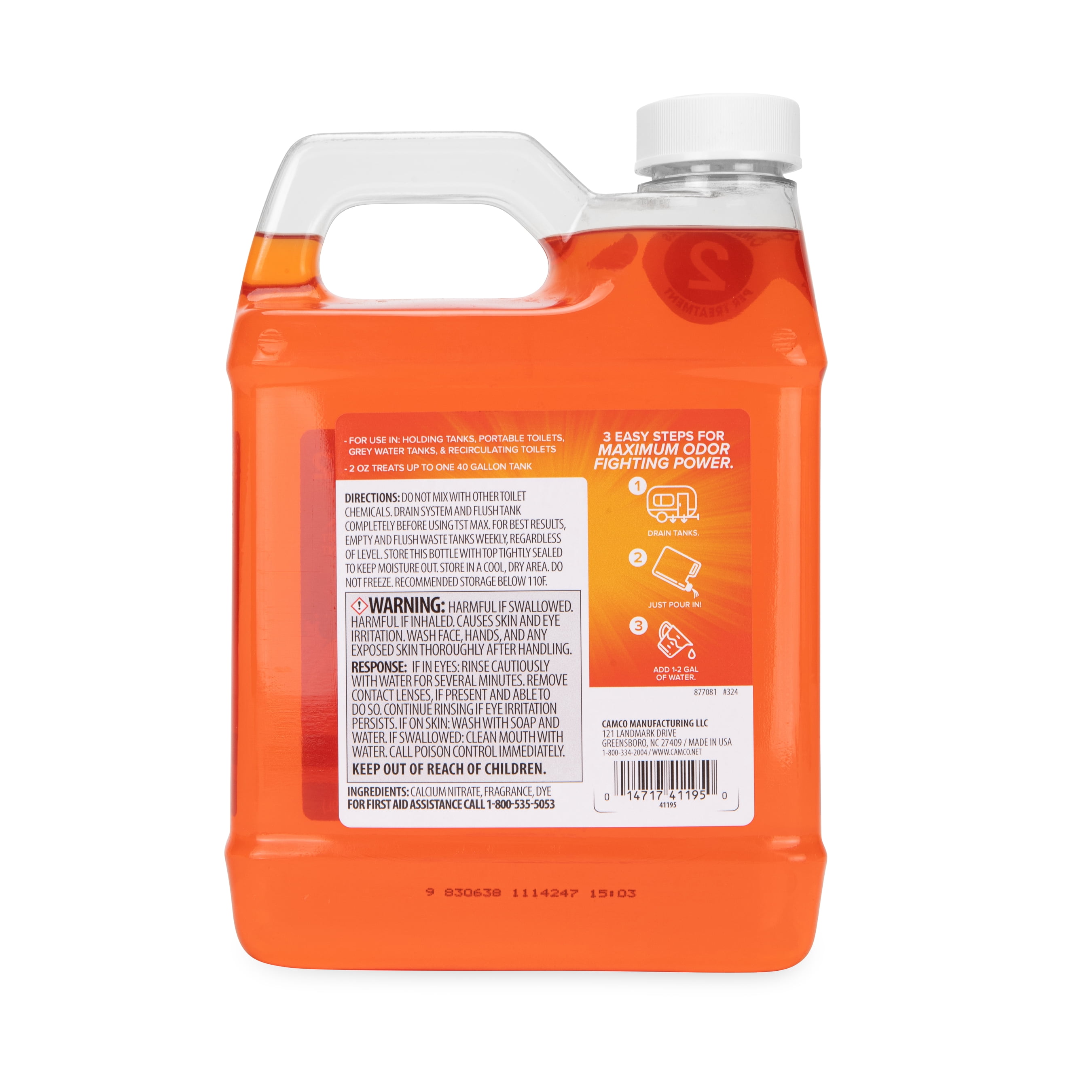 Camco TST MAX RV Toilet Treatment, Odor Eliminator & Waste Digester (Citrus Scent, 64 oz) emagp