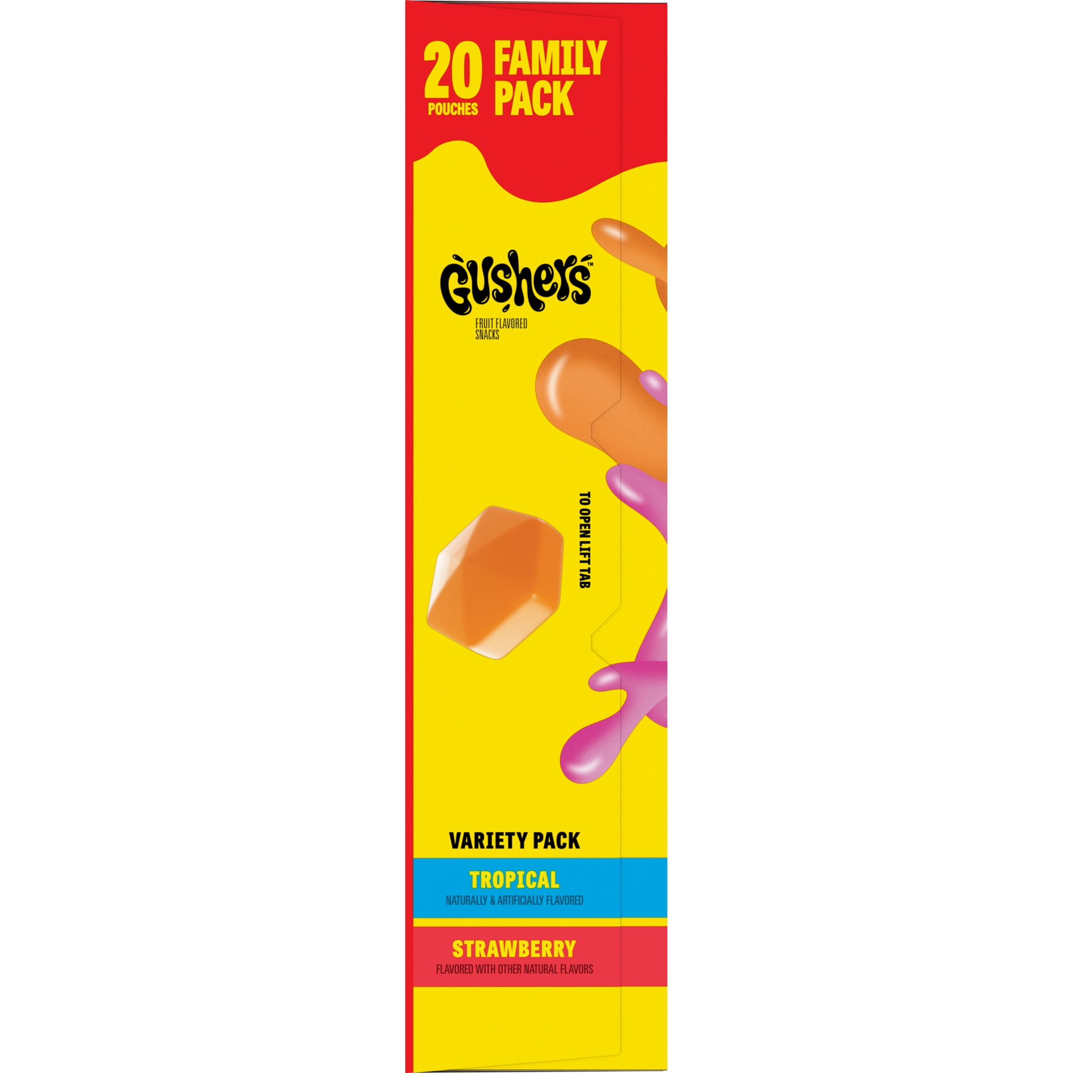 Gushers Fruit Flavored Snacks, Tropical and Strawberry Variety Pack (20 Pouches, 16 oz) 5w0m6