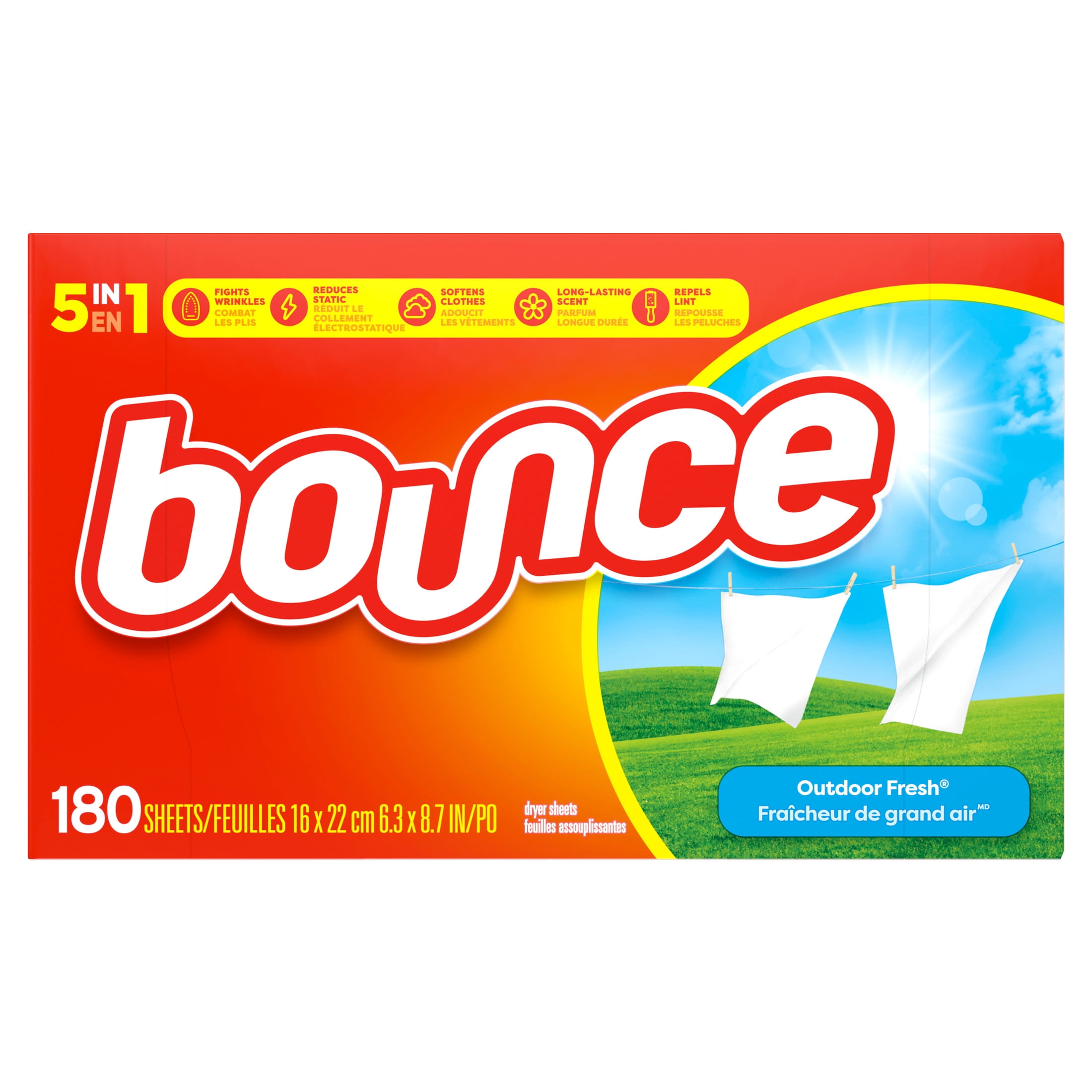Bounce Fabric Softener Dryer Sheets, Outdoor Fresh Scent (180 Count) pitd3