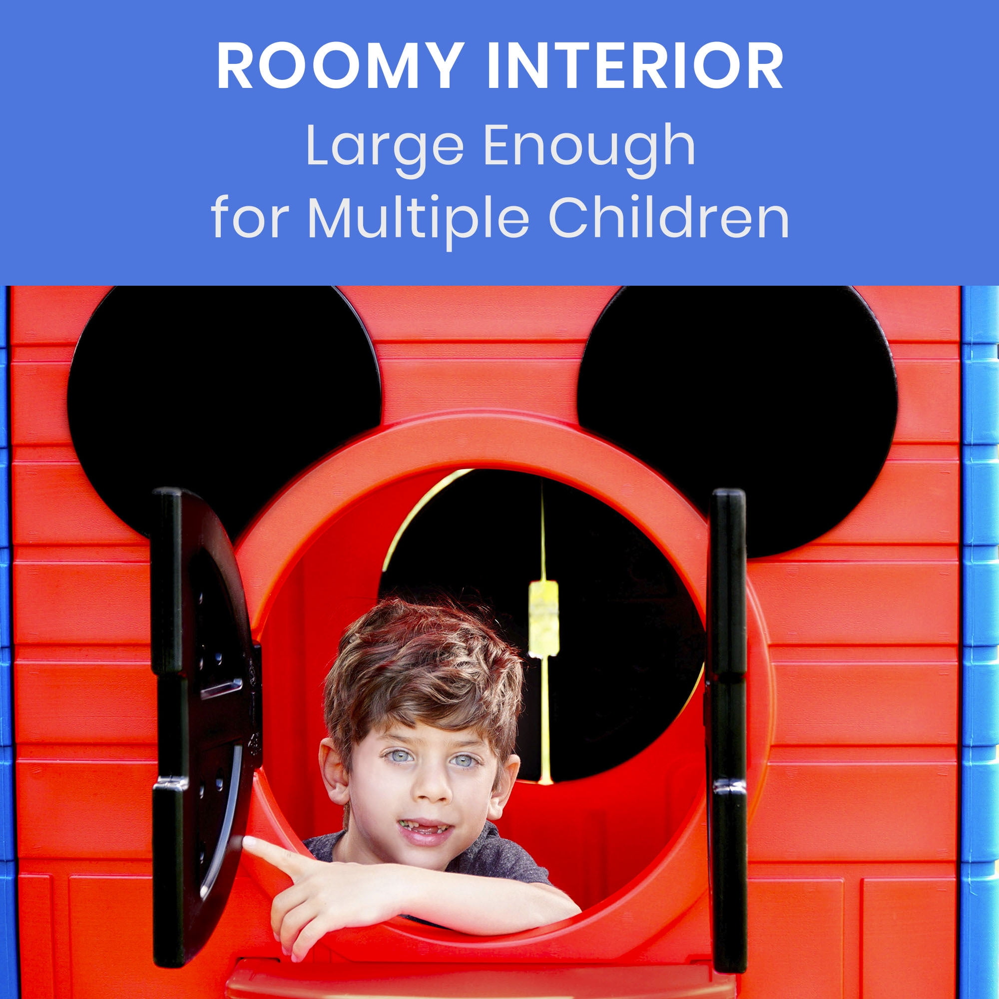 Delta Children Disney Mickey Mouse Plastic Playhouse for Indoor and Outdoor Play (52.9 in x 35 in x 54 in) dif7d
