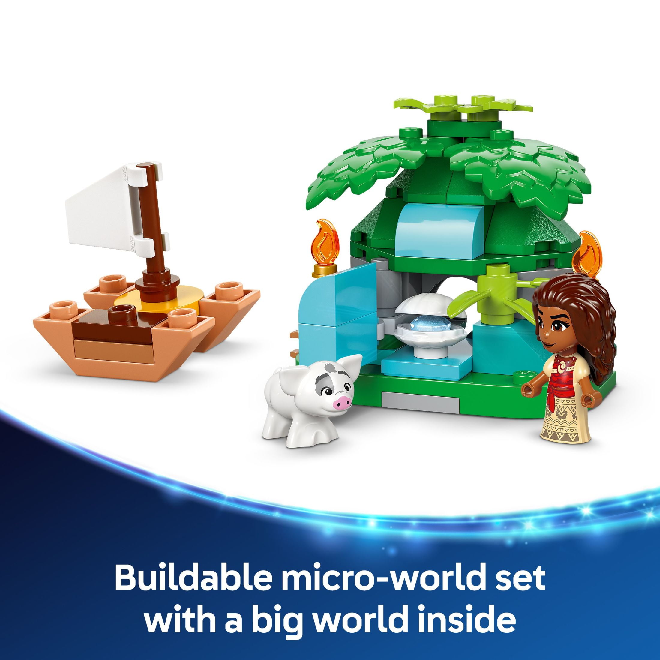 LEGO Disney Moana's Island Fun Building Set with Micro-Dolls and Pua Figure (4 in. Height) y7pvp
