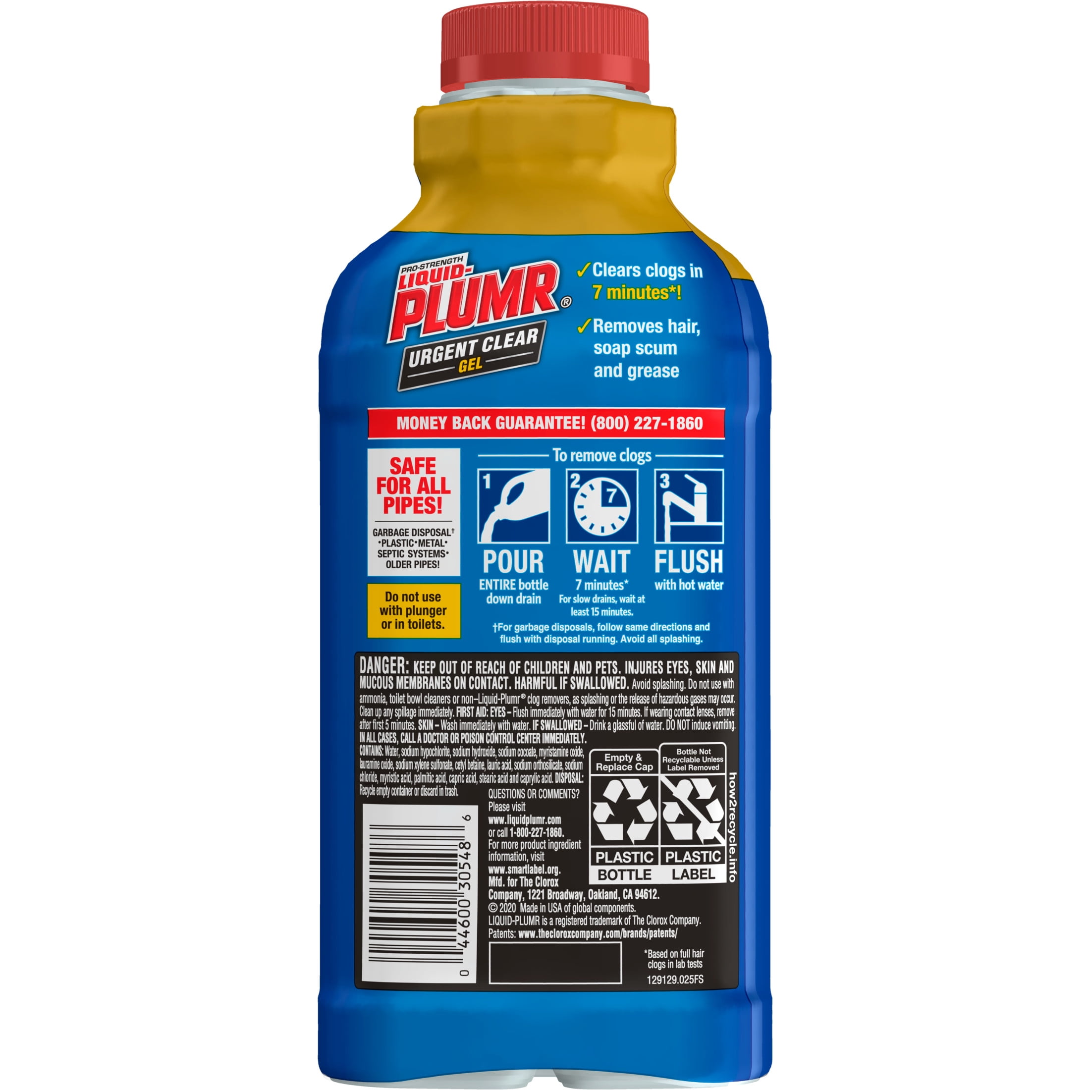 Liquid-Plumr Urgent Clear Drain Clog Remover Gel (Clear, 17 fl oz) ymx8p