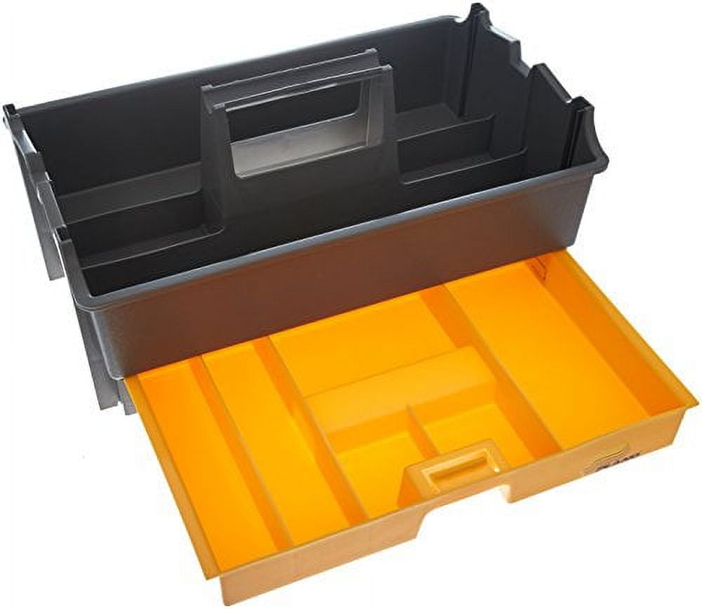 Plano 9 Compartment Tote Tray Storage Organizer with Pull Out Drawer (Grey) wwkq1