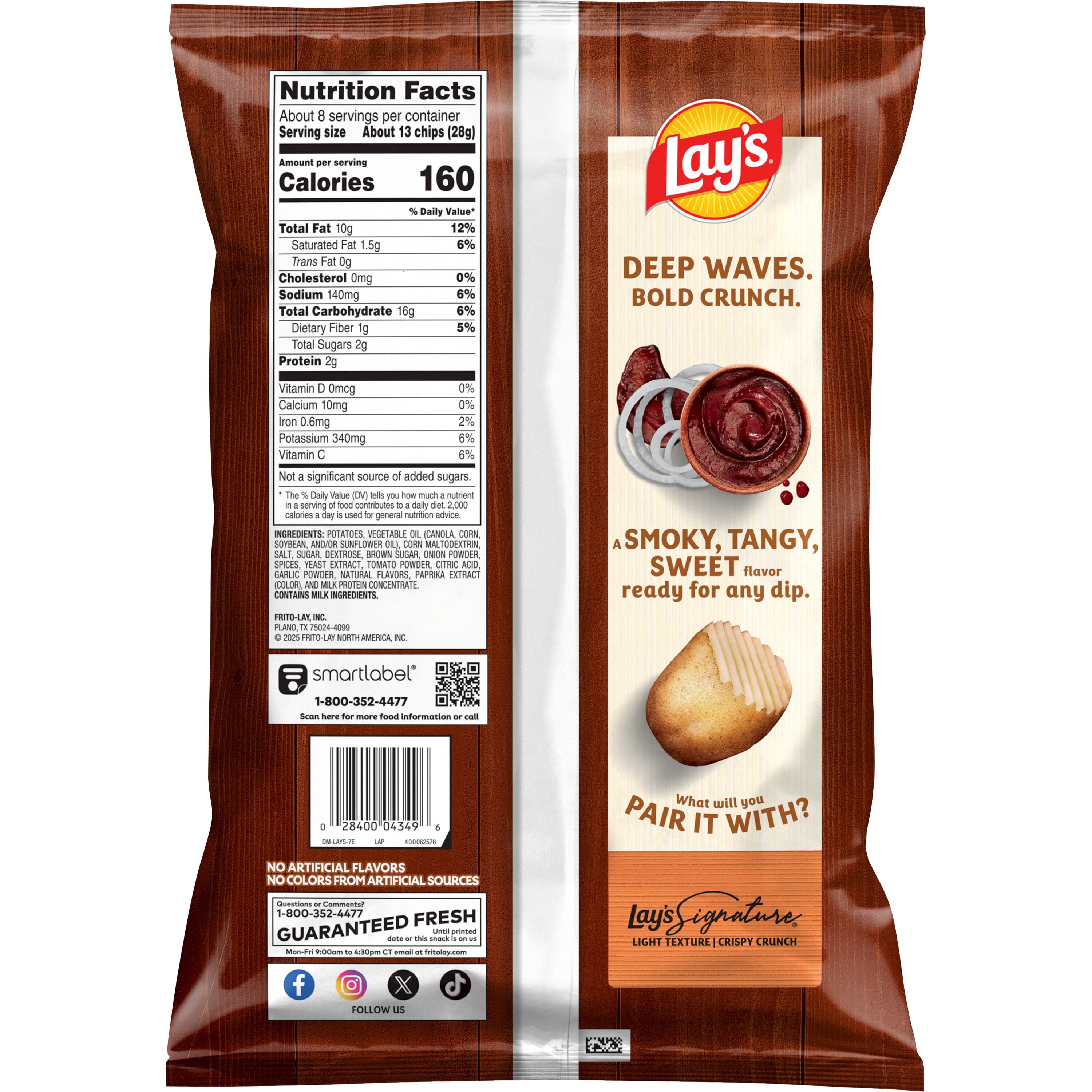 Lay's Wavy Hickory BBQ Flavored Potato Chips (7.5 oz) bt1tl
