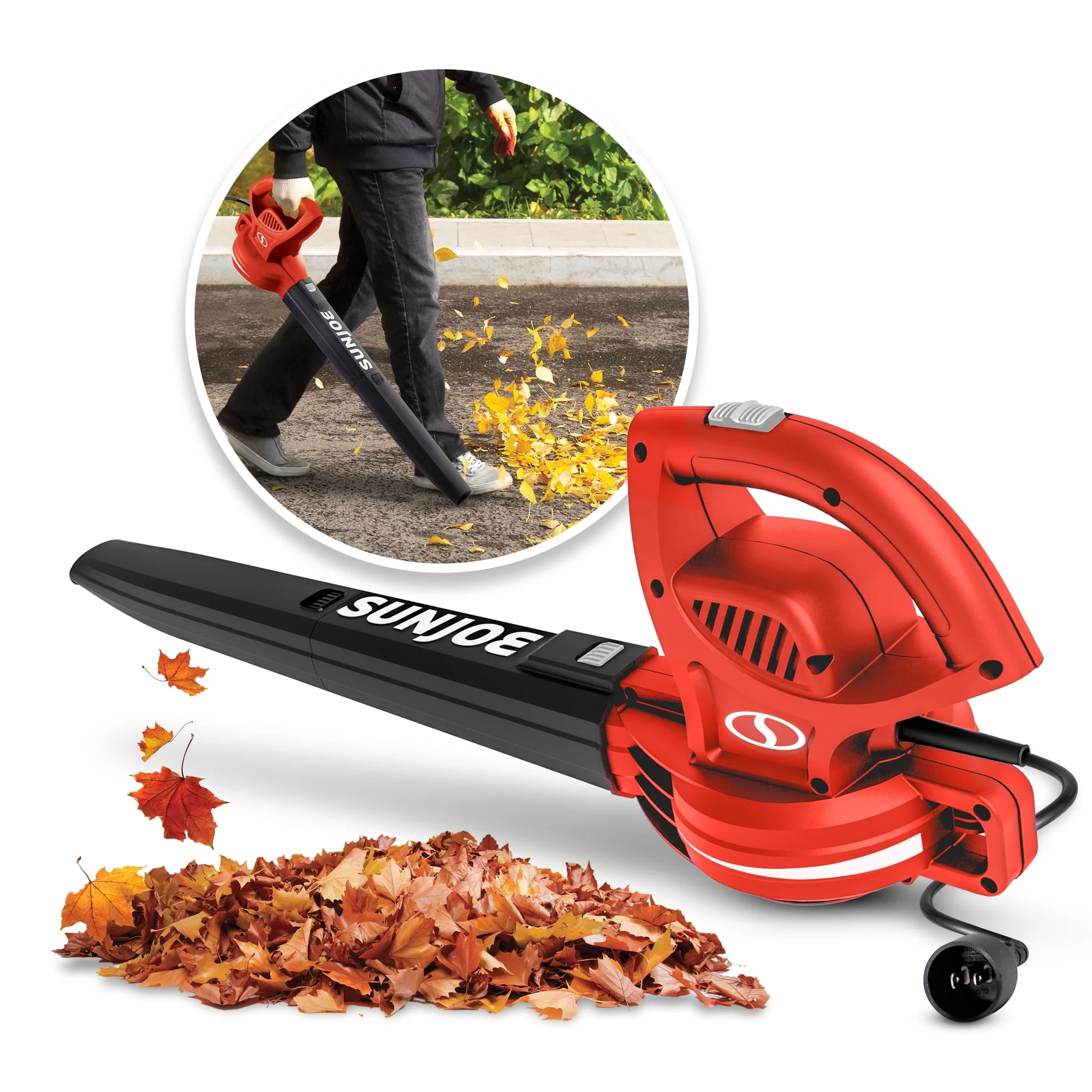 Sun Joe 6-Amp Corded Handheld Leaf Blower (Red, 3.9 lb) puv1r