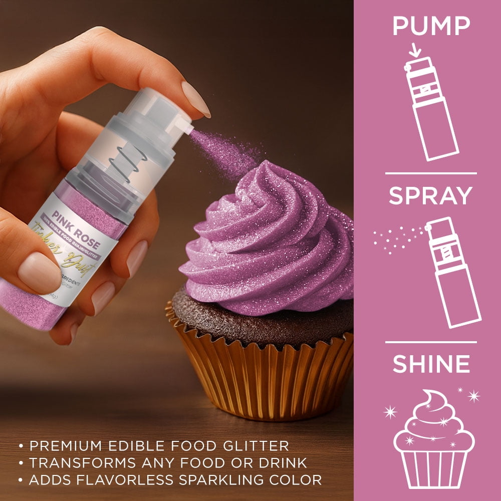 Bakell Tinker Dust Edible Glitter for Drinks and Confections (Pink Rose, 0.1 oz) 0z0pp