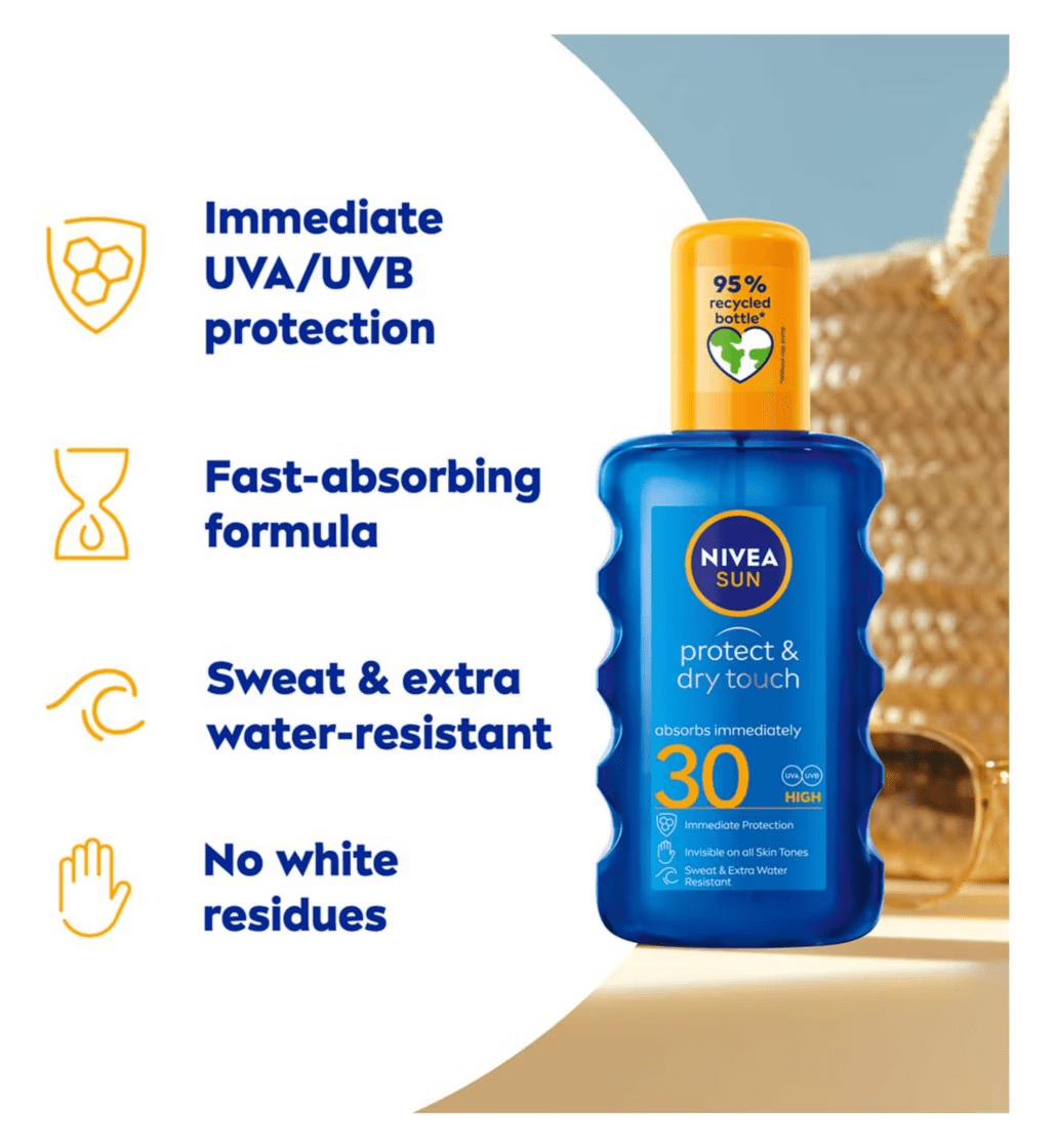 Nivea Sun Protect & Dry Touch Sunscreen Spray SPF 30 (6.8 fl oz) ftvb6