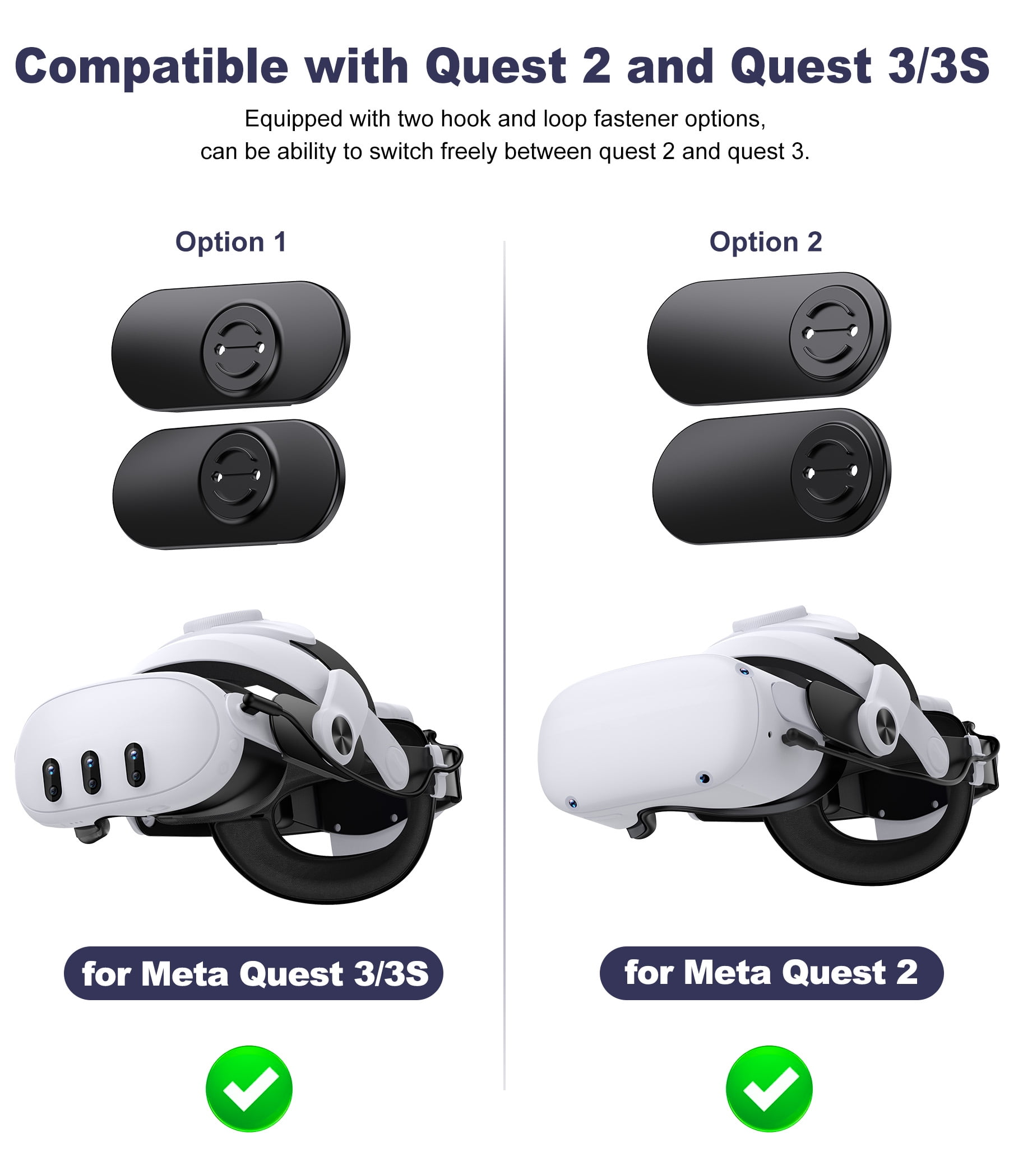 Esywen VR Head Strap with 7500mAh Battery for Meta Quest 3, 3S, and 2 (White, 7500mAh) 2p3hm