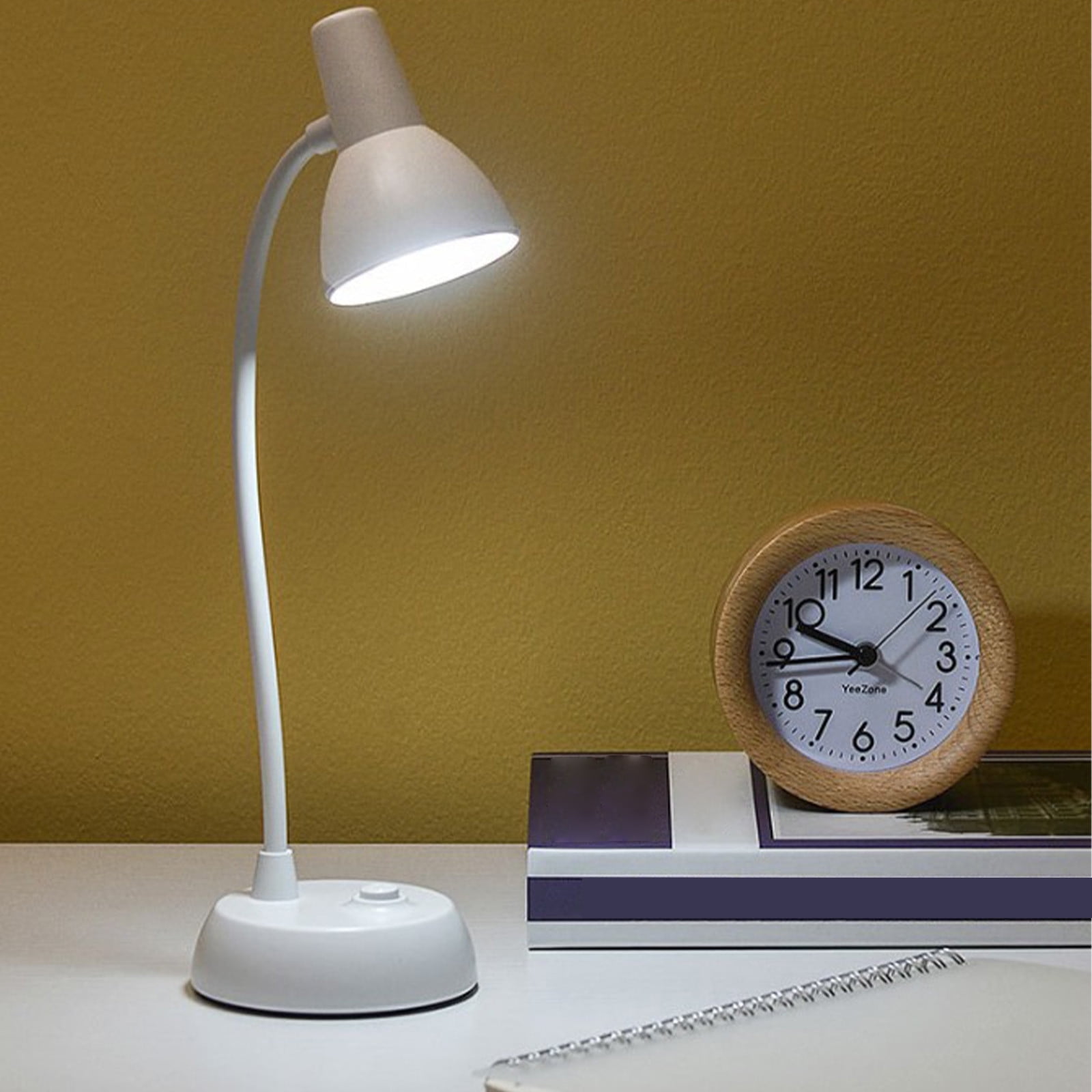 Matoen LED Desk Lamp Eye-Caring Portable Reading Light for Studying and Office (White, 4 in x 3.5 in x 3.5 in) i7uuj