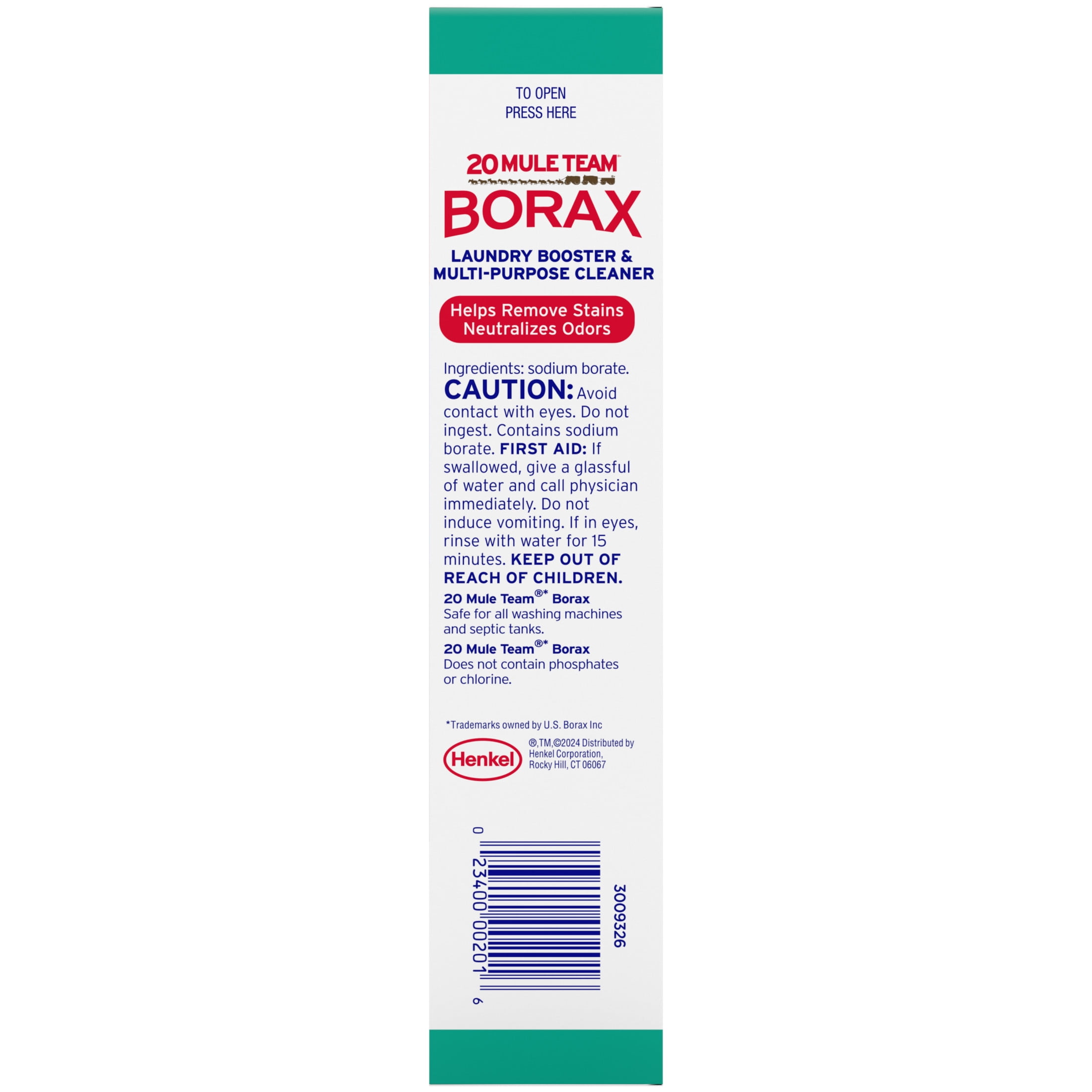 20 Mule Team Borax All Natural Laundry Booster and Multi-Purpose Household Cleaner (65 oz) 19mou
