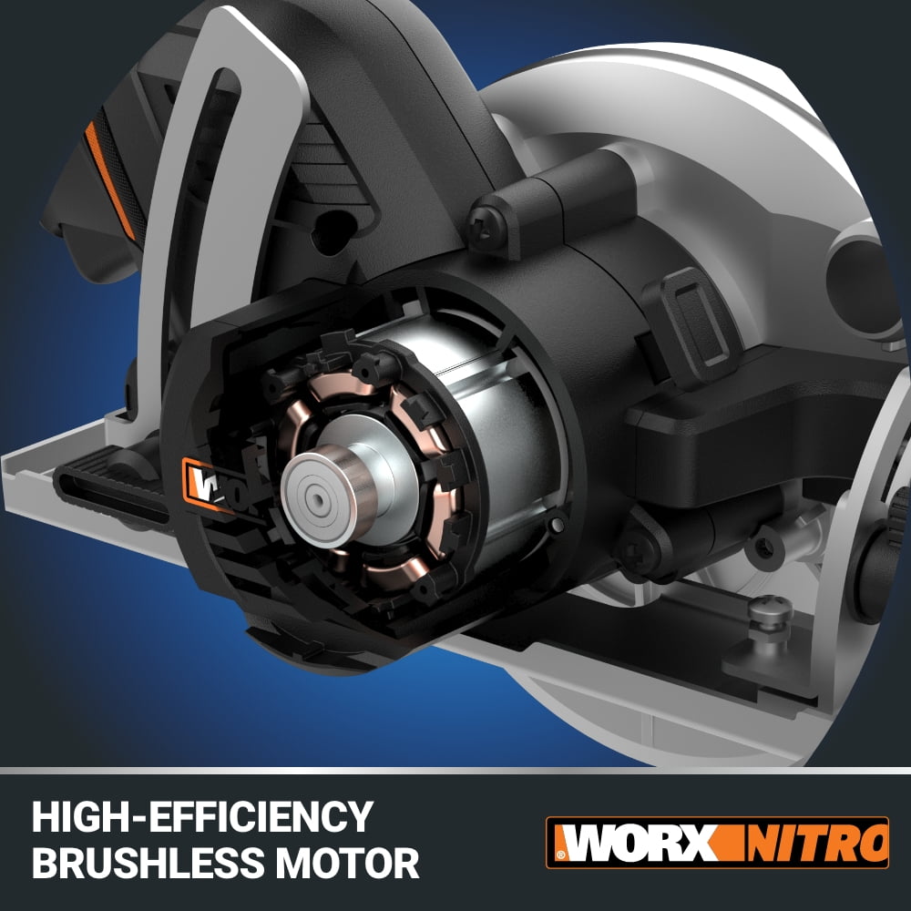 WORX WX531L 20V Power Share WORXSAW 4.5 in Cordless Compact Circular Saw (Black) grjpz