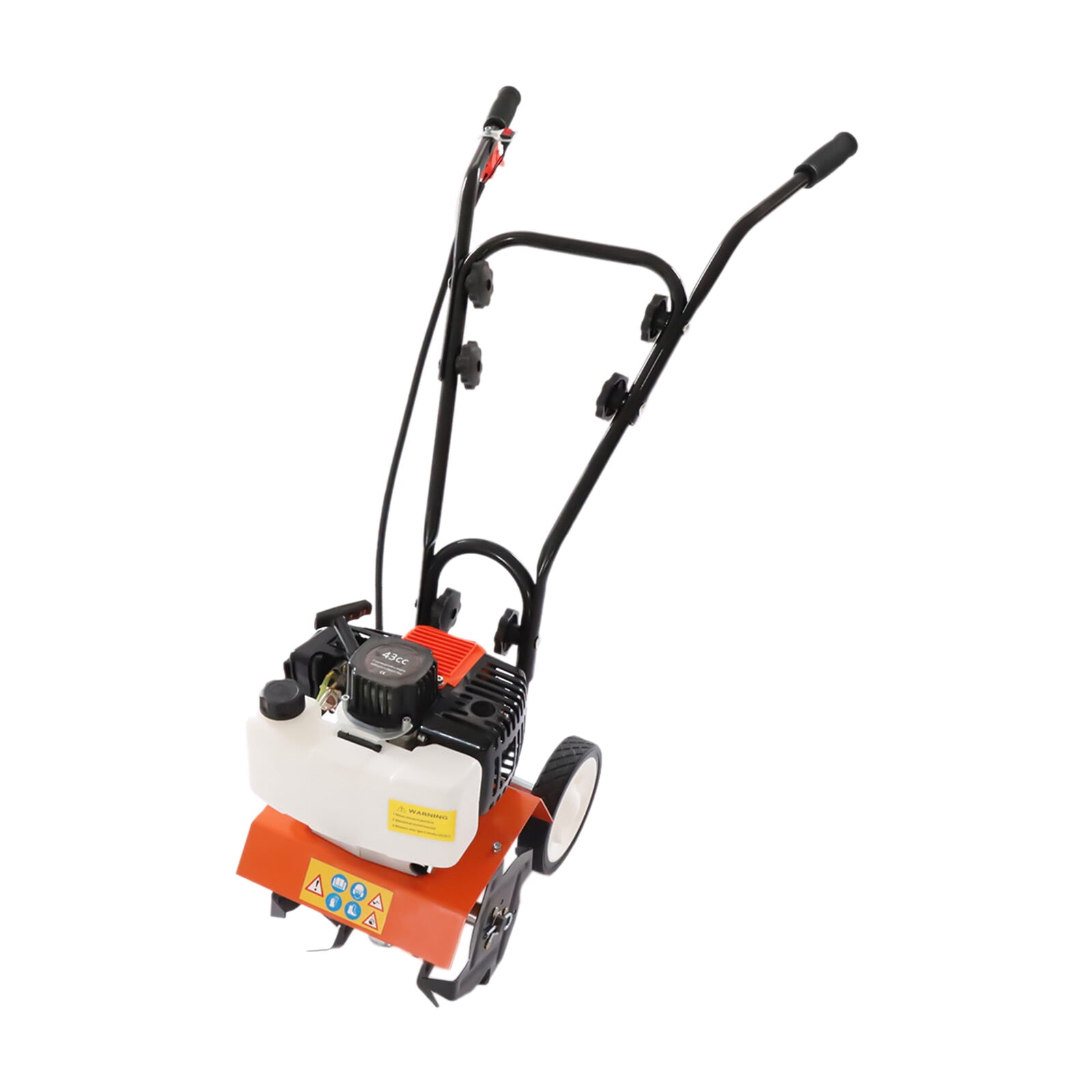 Generic 43CC 2-Stroke Gas Powered Garden Cultivator, Heavy-Duty Soil Tiller with Adjustable Wheels and Mud Flap (28.66 lb) qx6vk