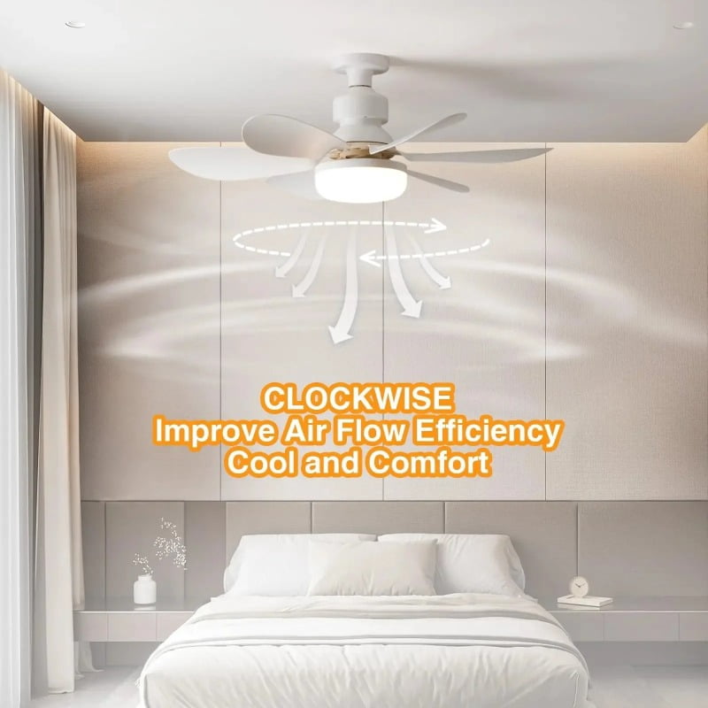 Modern Ceiling Fan Light (Black, 20.5 in) 40W LED 3-Speed Indoor Ceiling Fixture for Bedroom and Living Room x1i2c