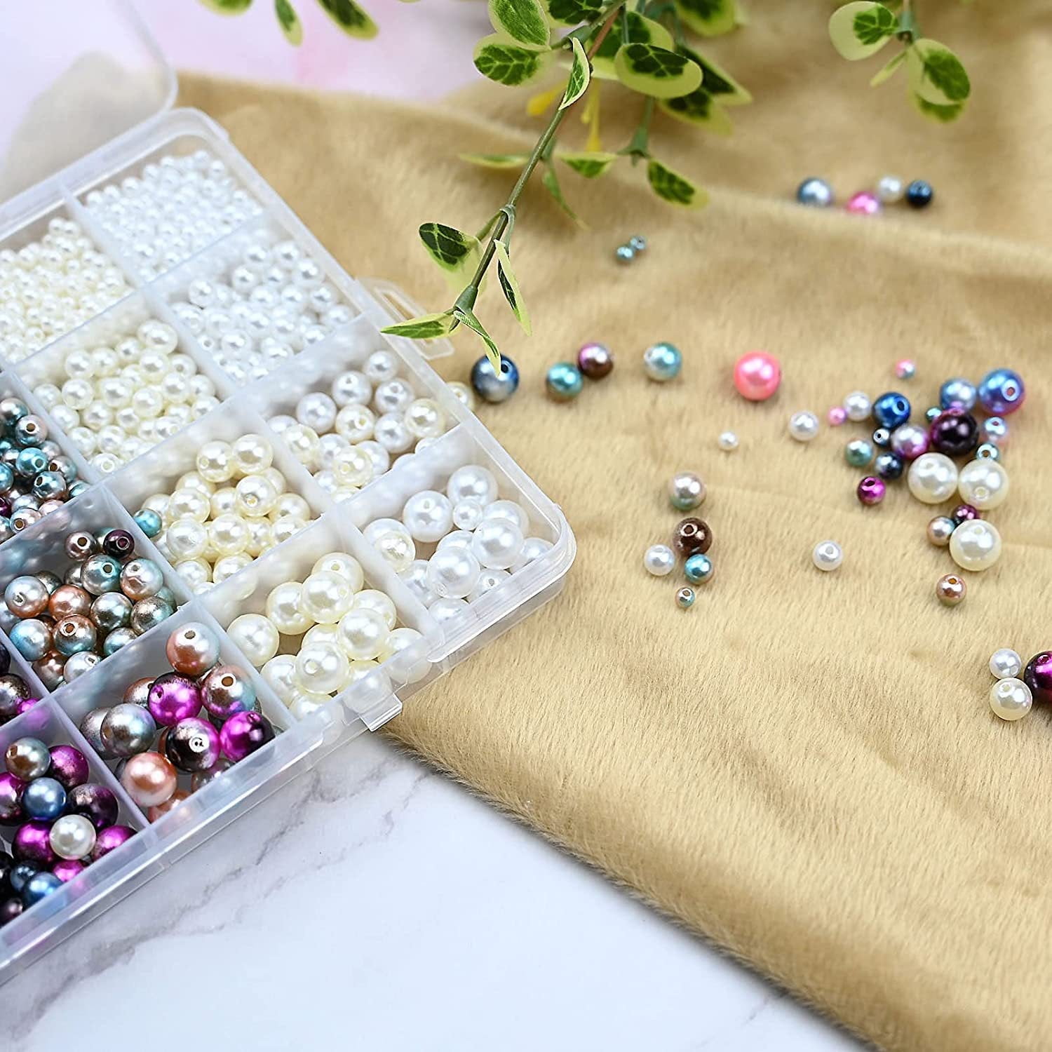 Walkfairy Pearl Beads for Jewelry Making Kit (Multicolor, 1890 Pieces) le5lc