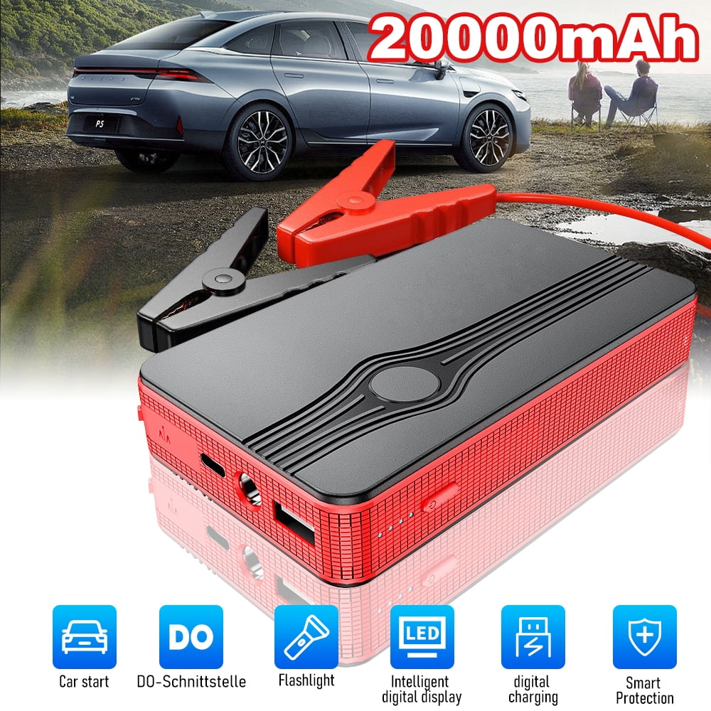 DFITO Portable Car Jump Starter, 300A Peak 12V Battery Booster Power Pack with LED Light and Wireless Charging (Black, 1.02 lb) 3tzrs