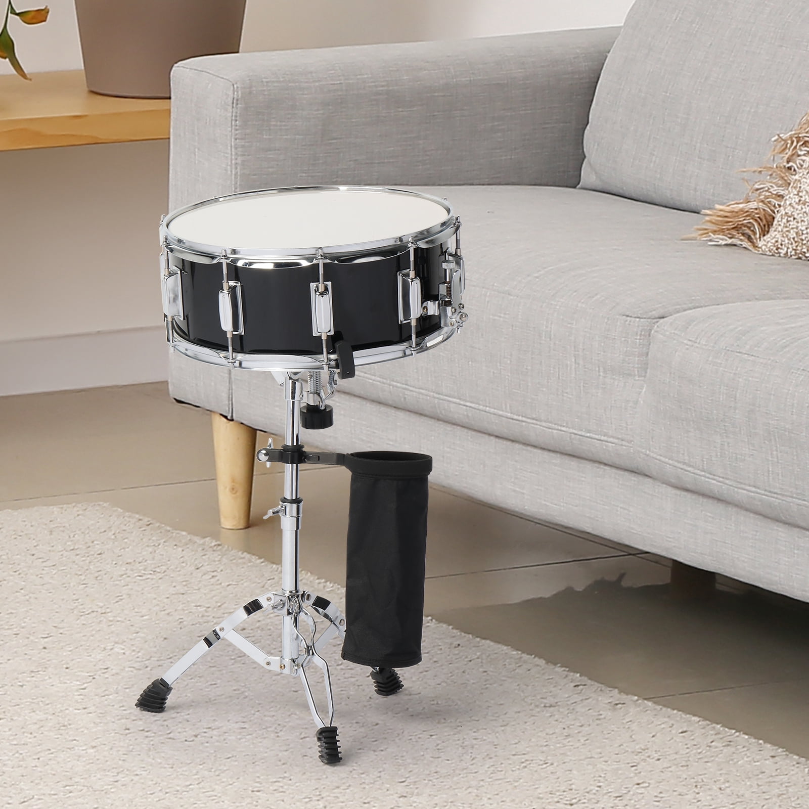 Ktaxon 14 in x 5.5 in Snare Drum Set for Beginners, Professional Sound Quality with Stand, Bag, and Accessories (Black, 14 in x 5.5 in) vkz7r
