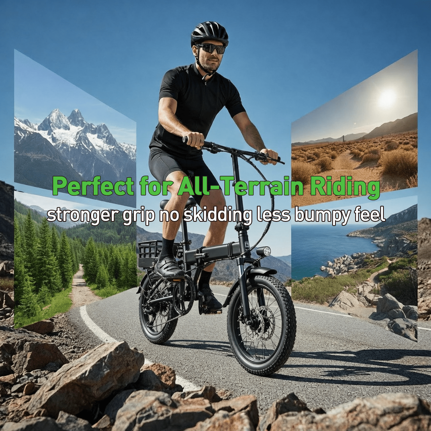 XKJQTA Electric Bike for Adults, 500W Folding E-Bike with Removable Battery, Commuter Bicycle (14 in) vzu93