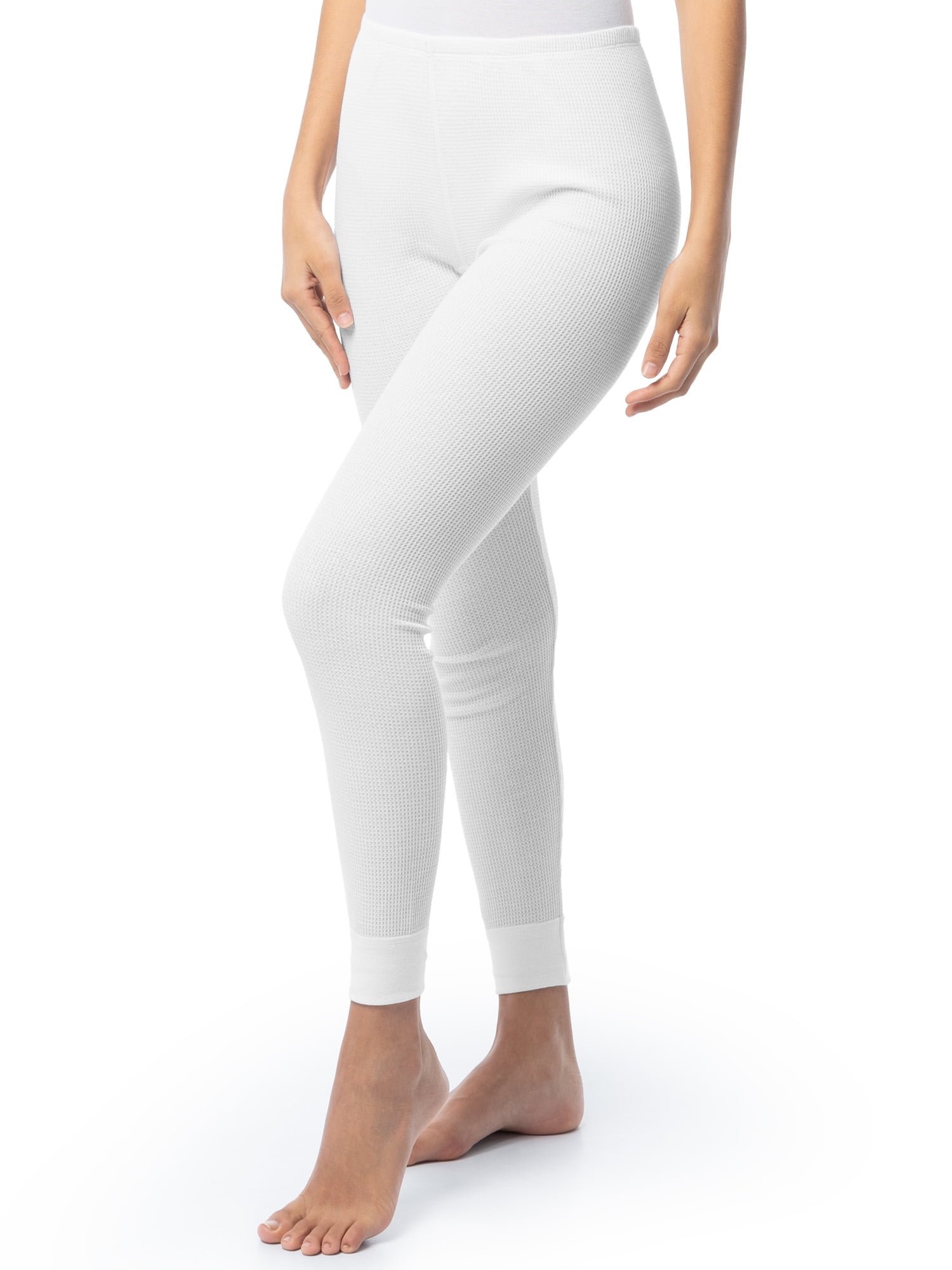 Fruit of the Loom Women's Recycled Waffle Thermal Bottoms (White, 2-Pack) lw1o3
