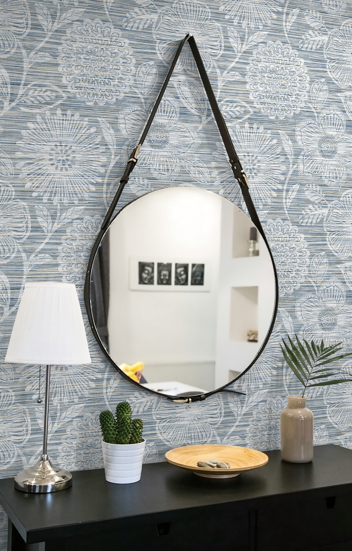 Stacy Garcia Home Bluestone Faux Grass Floral Peel and Stick Wallpaper (Blue, 20.5 in. W x 10 ft. L) bkwqp