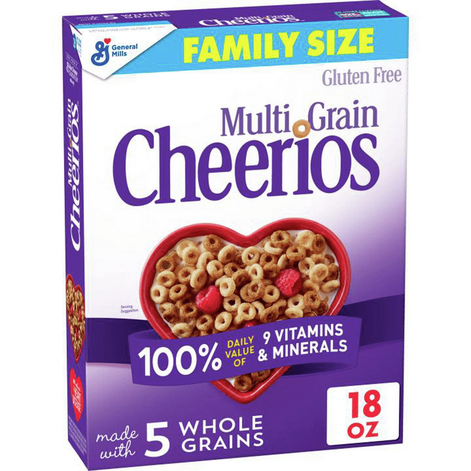 Cheerios Multi Grain Breakfast Cereal, Gluten Free, Heart Healthy Whole Grain (18 oz) g42go