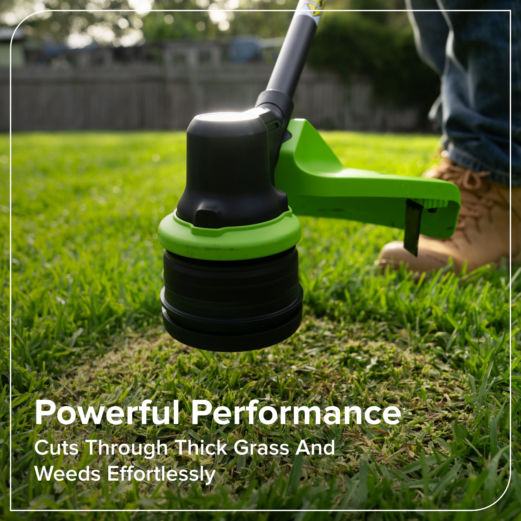 Greenworks 24V 15-in Brushless String Trimmer with 6.0Ah Battery and 65W USB-C Charger (Green, 15-in) h387y