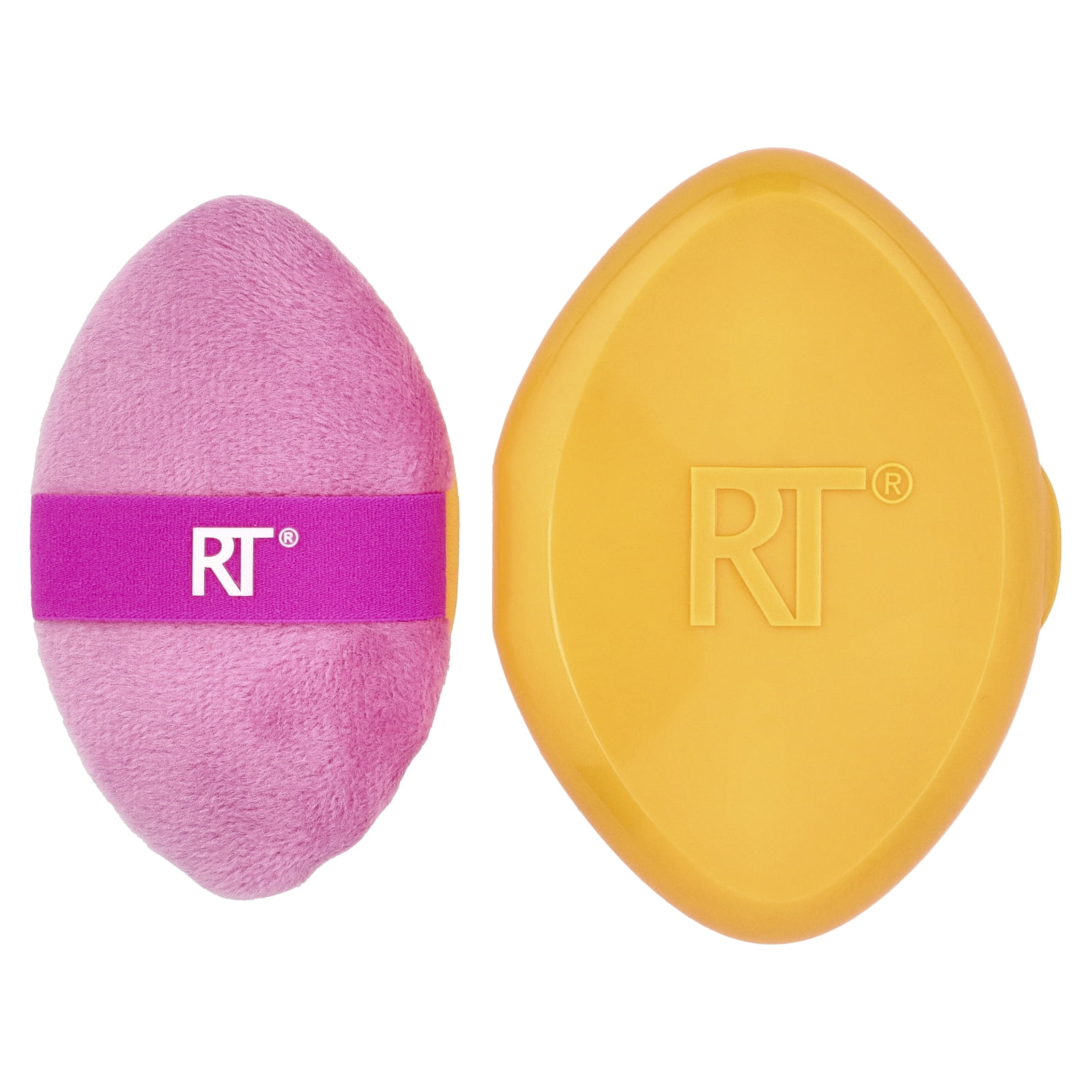 Real Techniques Miracle 2-in-1 Powder Puff with Travel Case (Clear, 2 Piece Set) 4ttbn