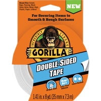 Gorilla Glue Double-Sided Mounting Tape Heavy-Duty Adhesive (Clear, 1 in x 5 ft) 3udf1