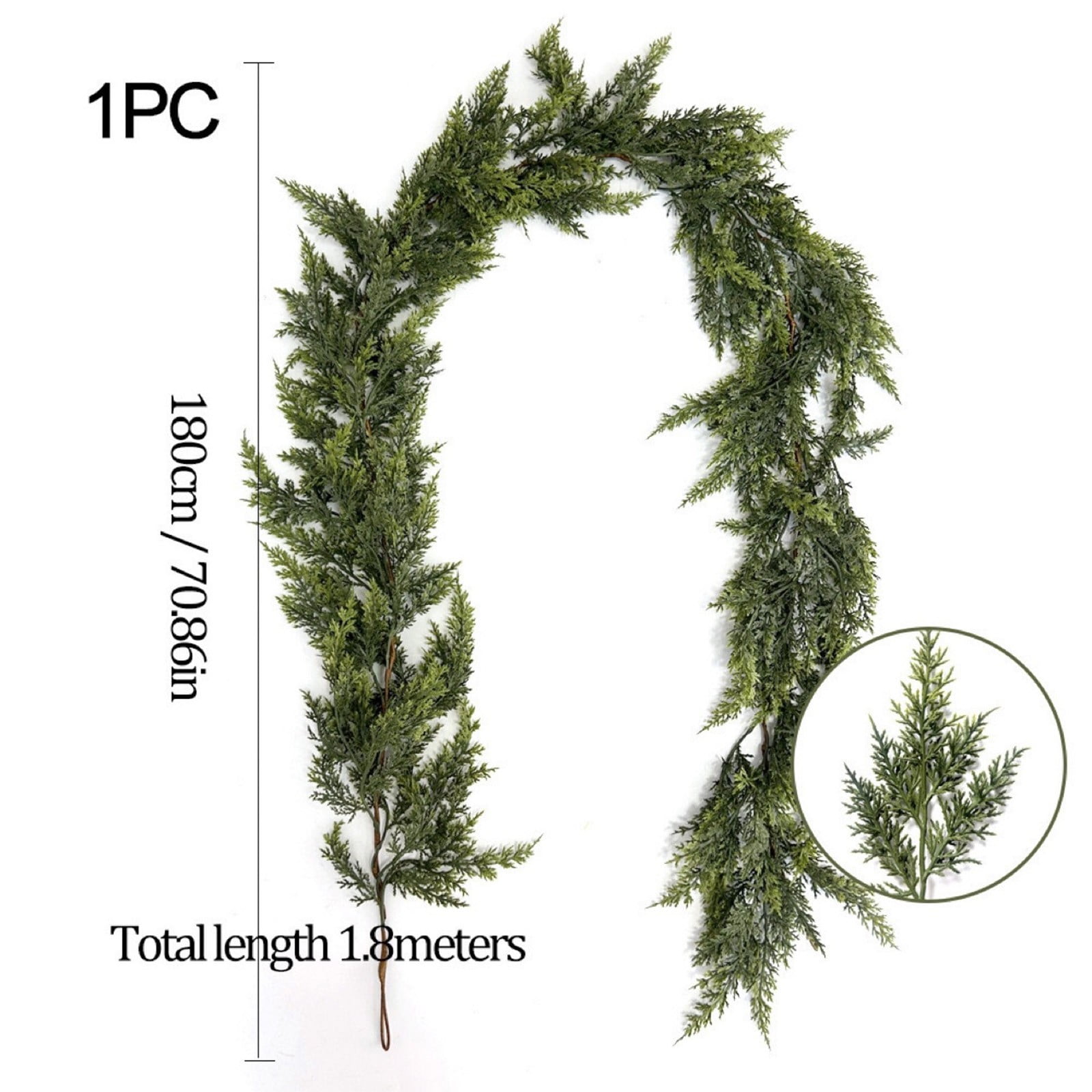 Bwomeauty Artificial Christmas Pine Needle Wreath, Realistic Holiday Greenery for Fireplace and Porch Decor (Green, 70.86 in) lgngx