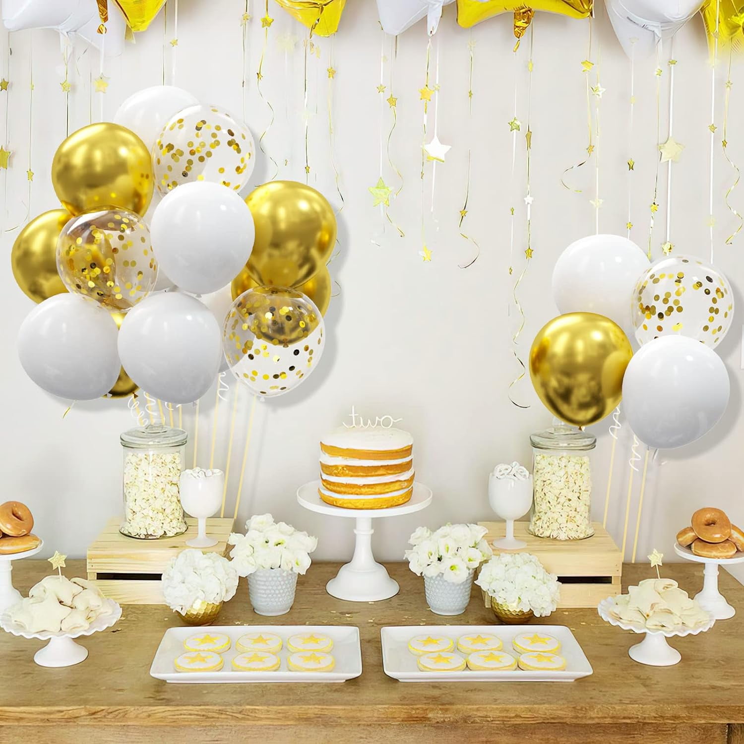 Nanaborn Party Balloon Set with Confetti for Birthday and Graduation Decorations (Gold, 30 Pack, 12 in) xsik8