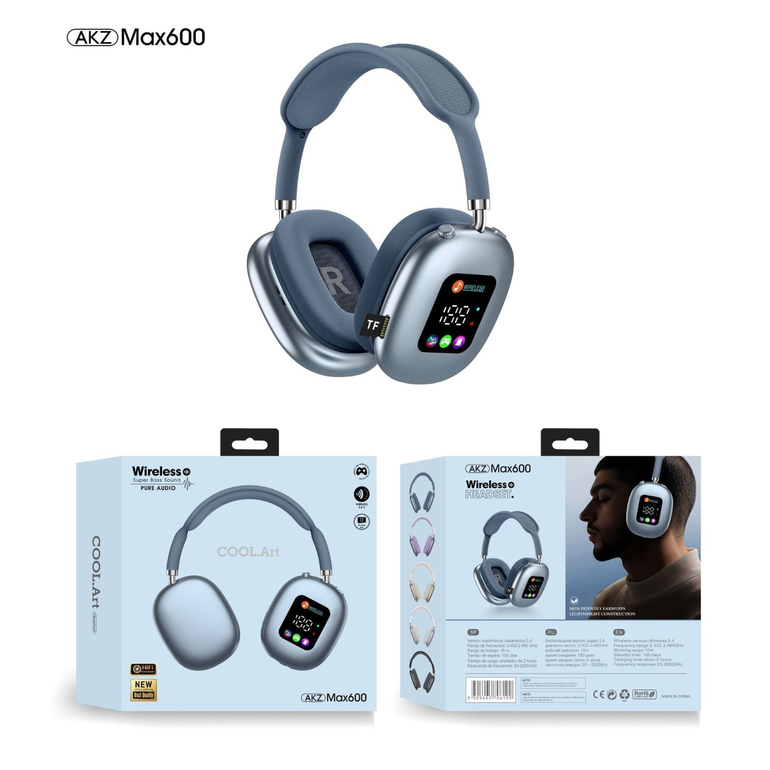 aomogo Wireless Bluetooth 5.4 Gaming Headphones with Active Noise-Cancelling Microphone (Black, One Size) clsku