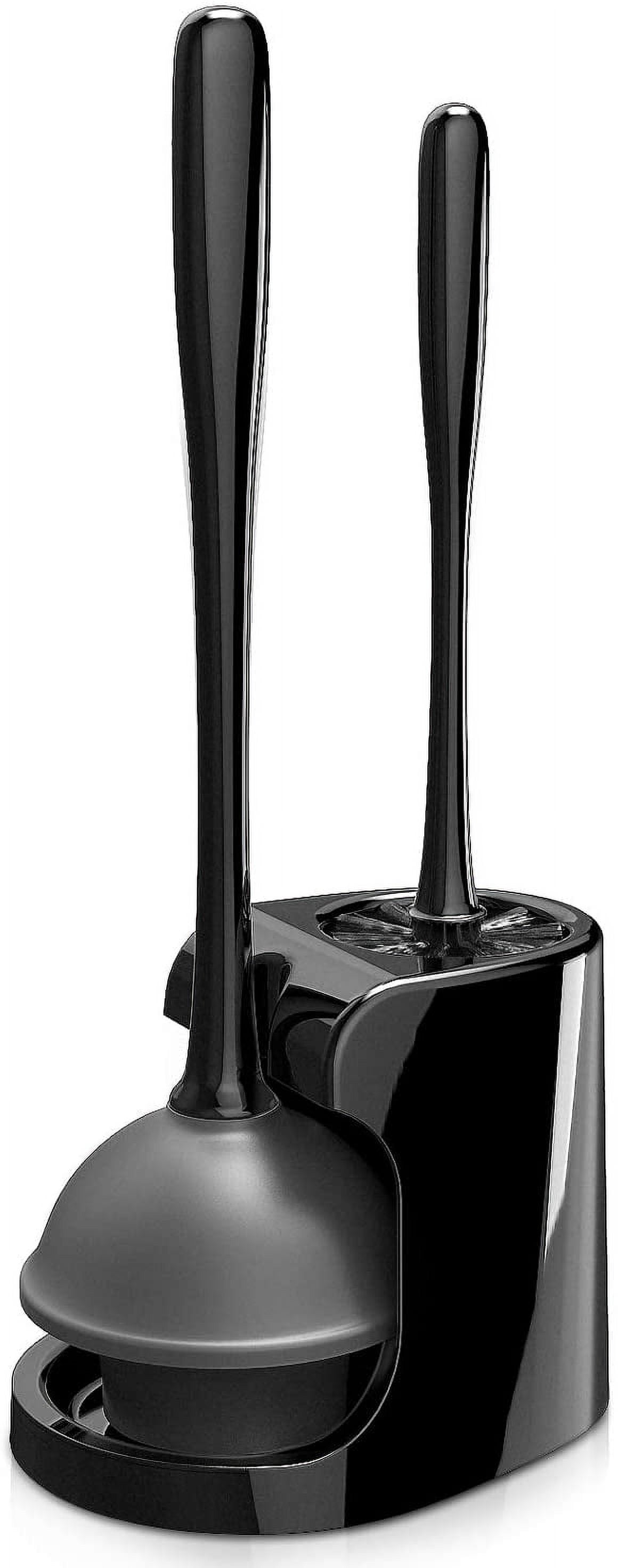 MR.SIGA Toilet Plunger and Bowl Brush Combo, Heavy-Duty Bathroom Cleaning Set (Black, 18.1 in) rdifx