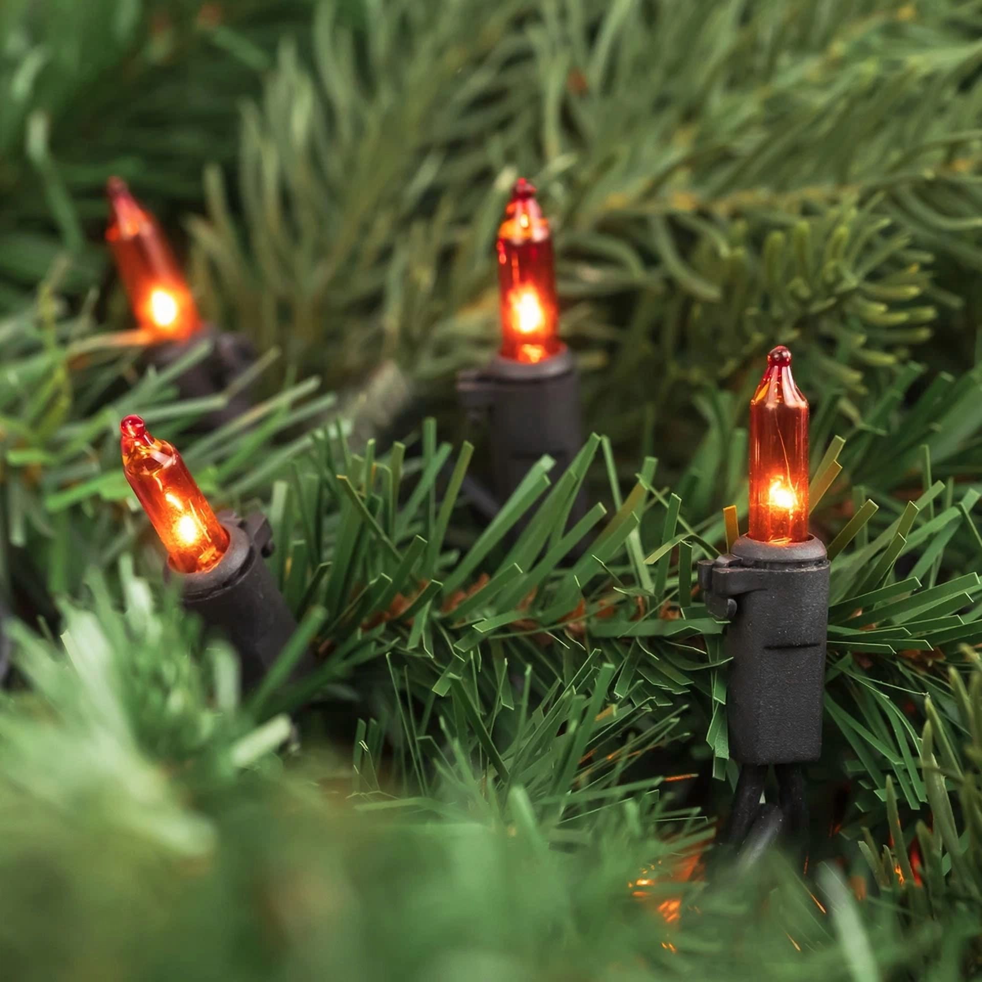 KLYNE 50-Count Mini LED Christmas String Lights for Indoor and Outdoor Decor (Orange, 11.25 ft) mimaj