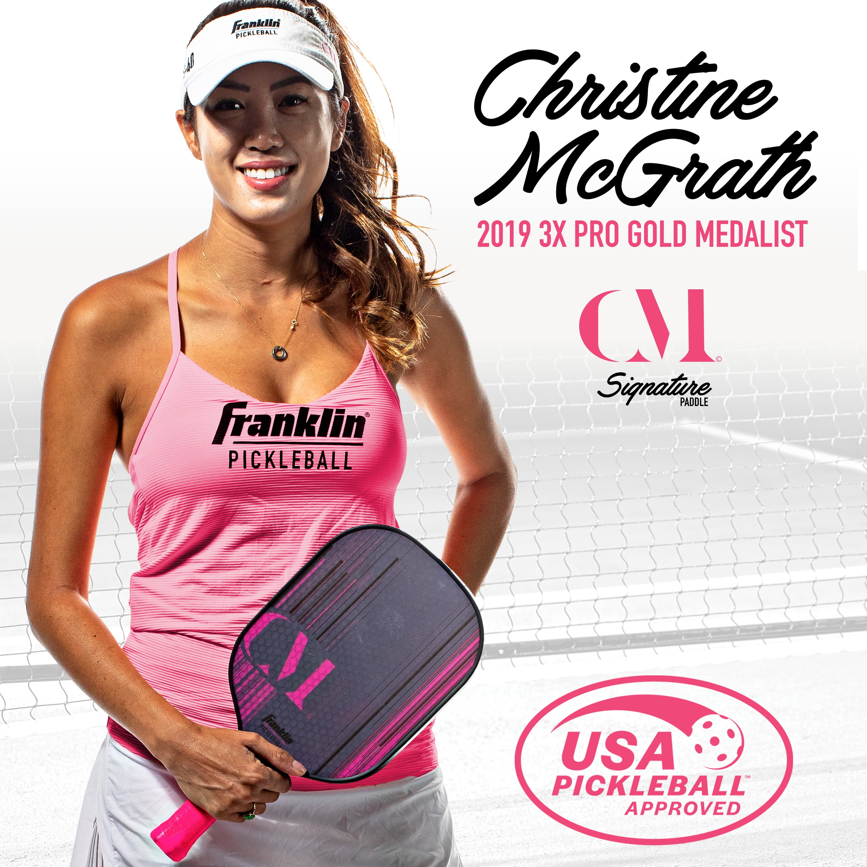 Franklin Sports Pro Pickleball Paddle - Professional Fiberglass Surface Racket with Max Grit Technology (Pink, 15.9 in x 8 in) 5wz40