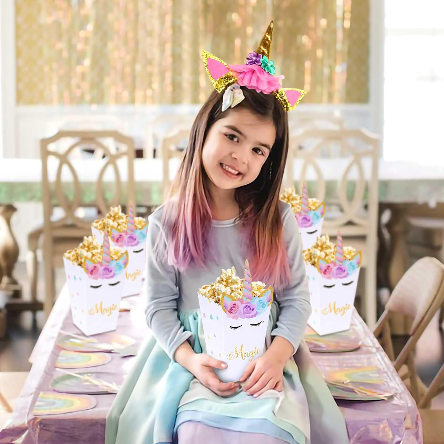 LaVenty Magical Unicorn Party Favor Boxes (12 Pack, 6.3 in x 3.5 in x 3.5 in) kmvkp
