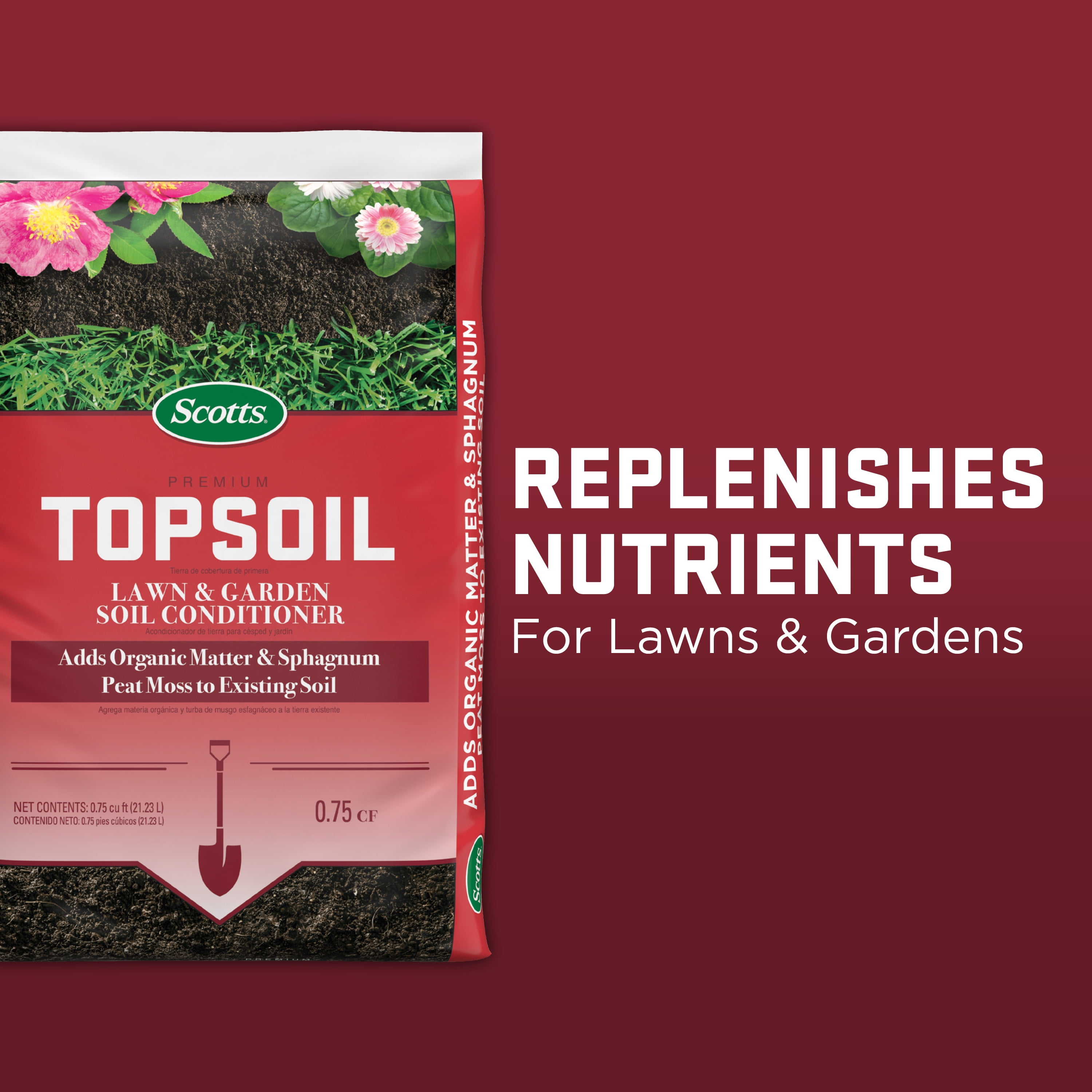 Scotts Premium Topsoil Lawn and Garden Soil Conditioner with Peat Moss (0.75 cu. ft.) jws2n