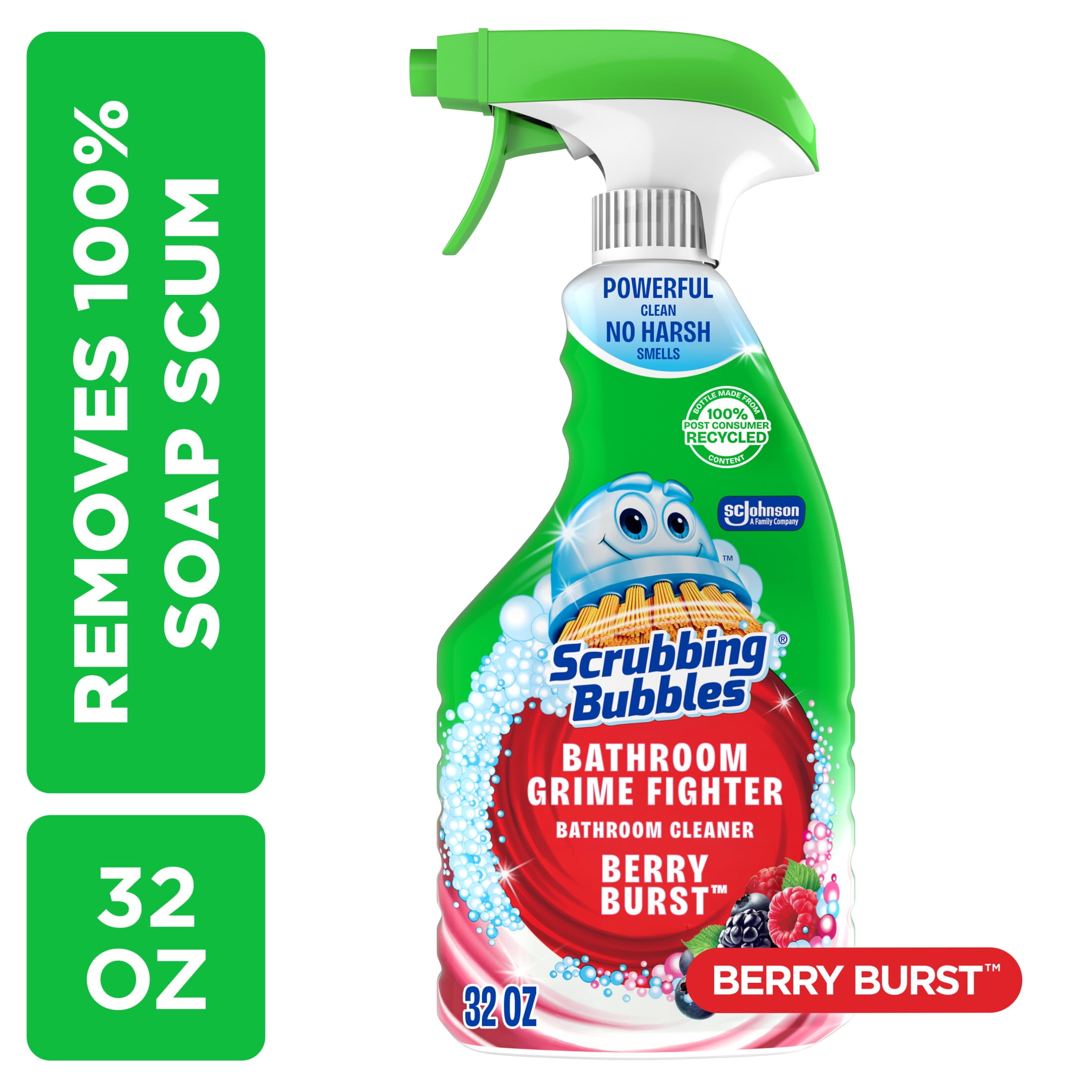 Scrubbing Bubbles Grime Fighter Bathroom Disinfectant Cleaner Spray (Berry Burst, 32 fl oz) qmg6i