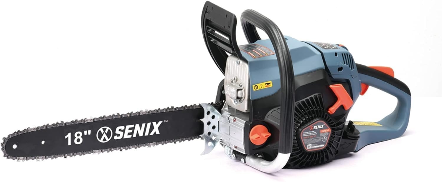 Senix 4QL Gas Chainsaw, 49cc 4-Cycle Engine with 18-in Oregon Bar and Chain (18 in) lkub7