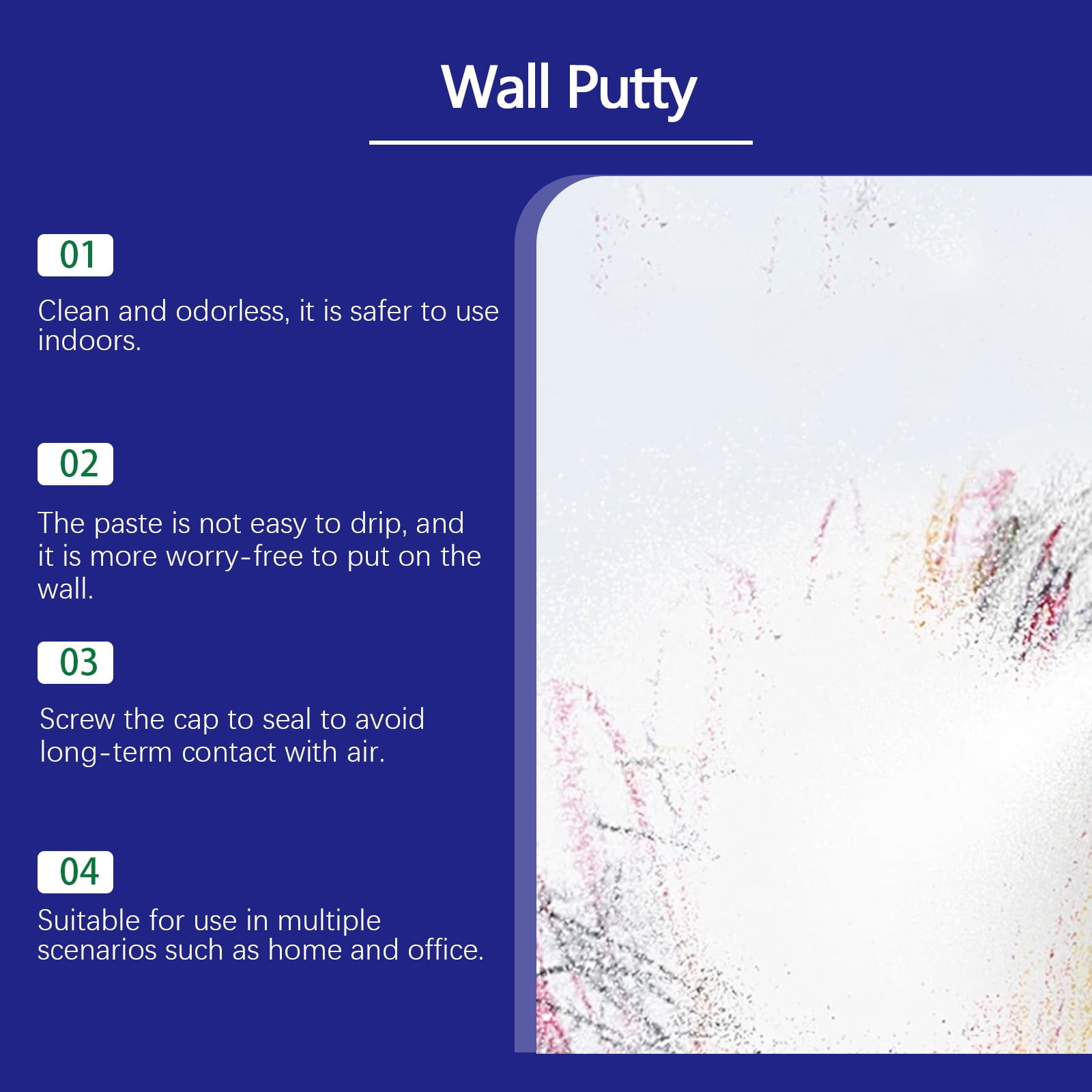 Generic Wall Repair Paste for Scratches Dents and Nail Holes (White, 8 oz) p826h