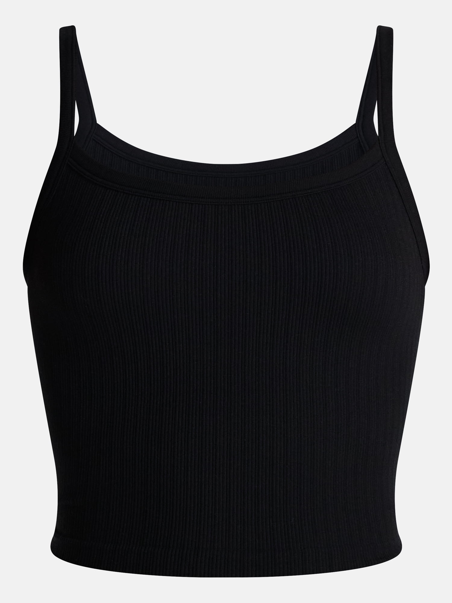 No Boundaries Women's Seamless Cropped Tank Top (Black, XXS) xpetu