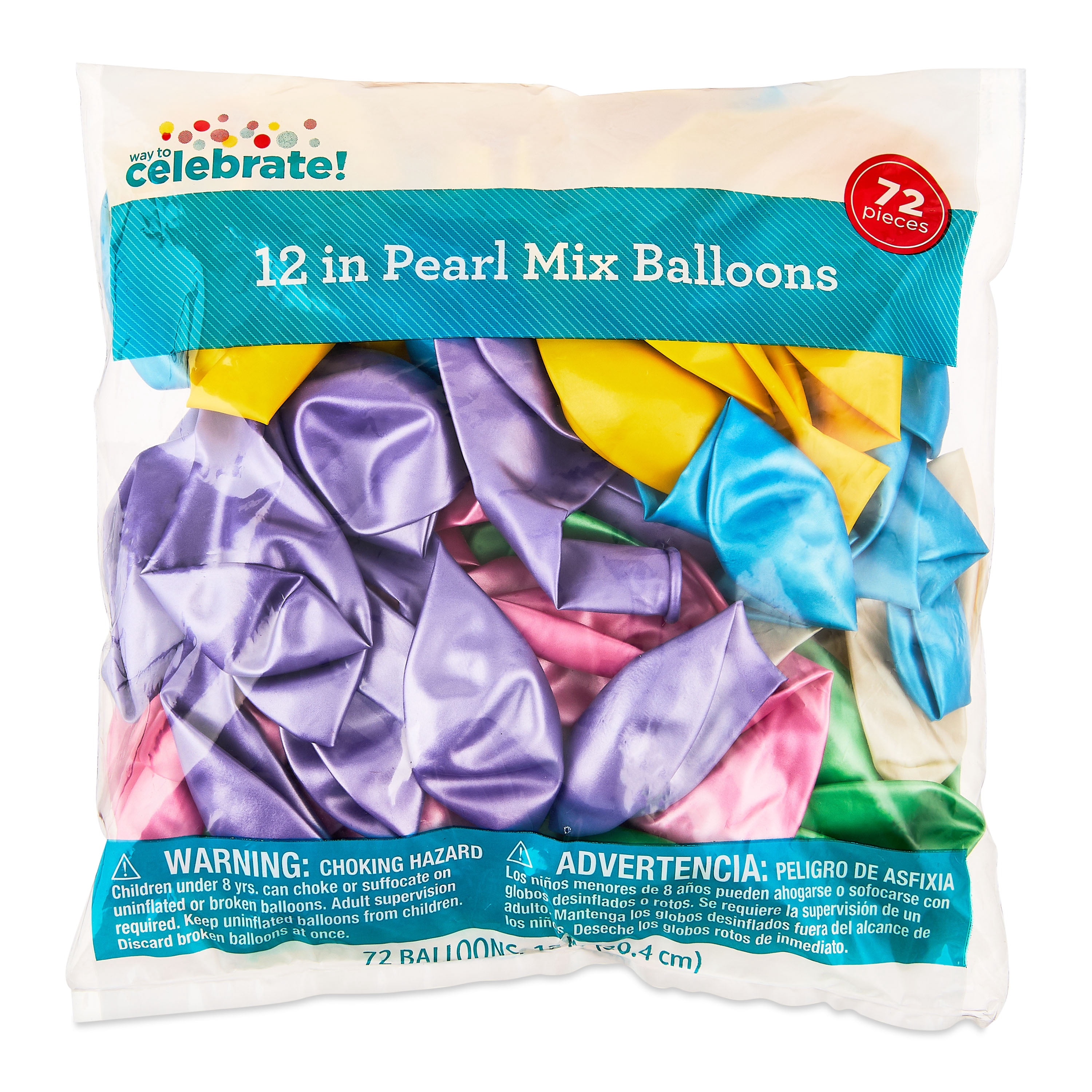 Way To Celebrate Pearl Mix Latex Balloons for Party Decorations (Multi-Color, 72 Pack, 12 in) d0yrq