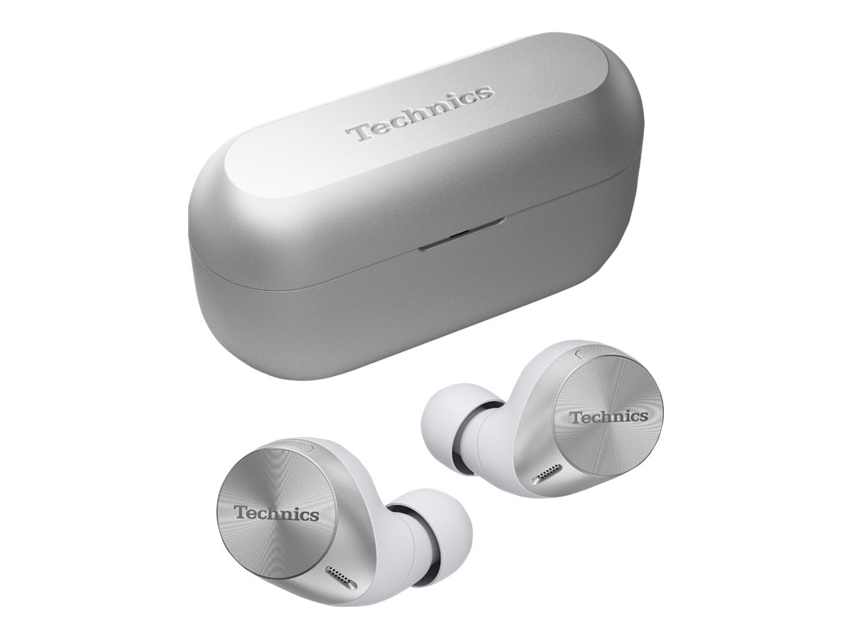 Technics HiFi True Wireless Noise Cancelling Earbuds with Multipoint Connectivity and Wireless Charging (Silver) 5qnx1