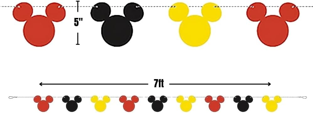 Unique Disney Mickey Mouse Celebration Banner Party Decoration (Multicolor, 7 ft) ytxlw