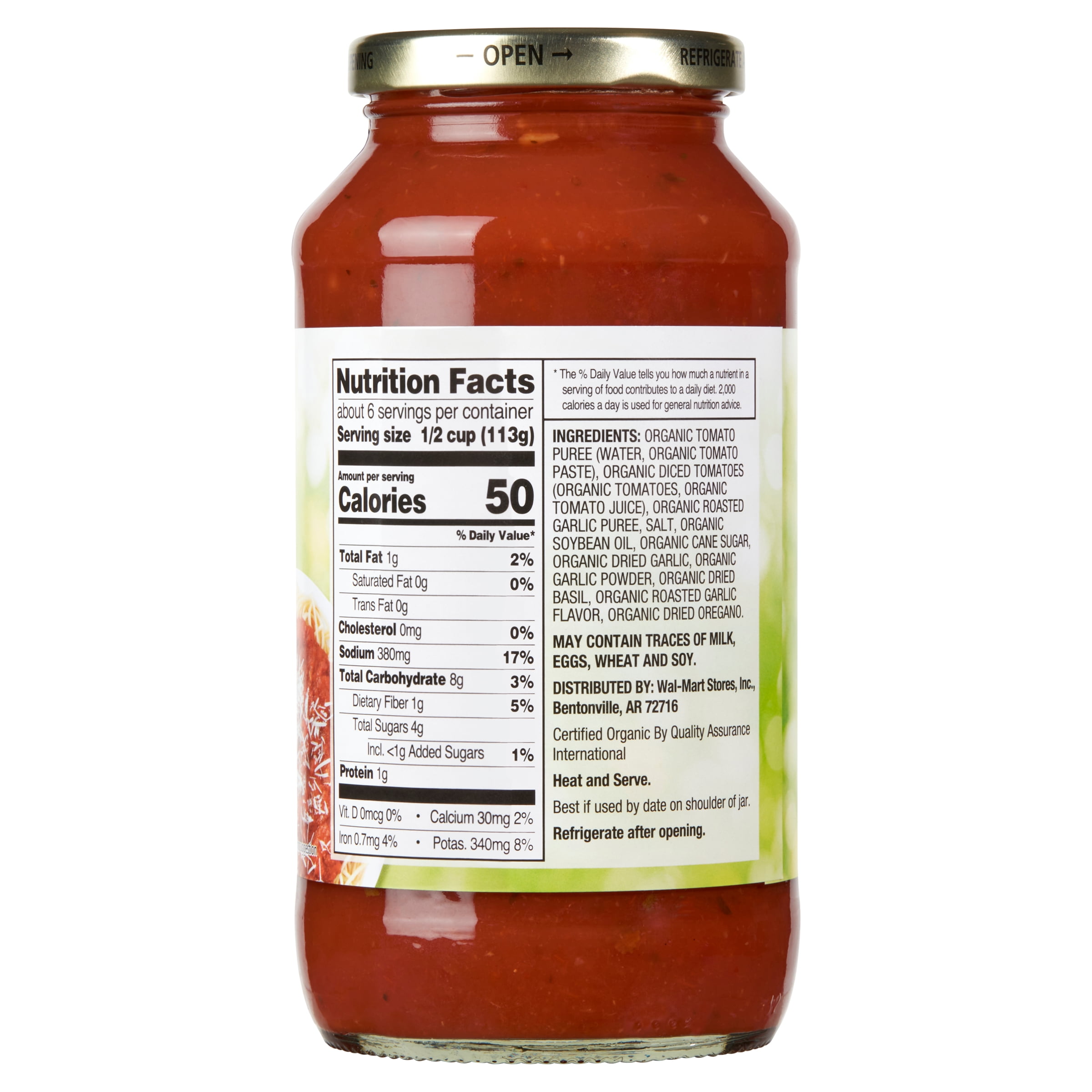 Great Value Organic Roasted Garlic Pasta Sauce, Rich Tomato & Herb Flavor (3 Pack, 24 oz) qmhpq