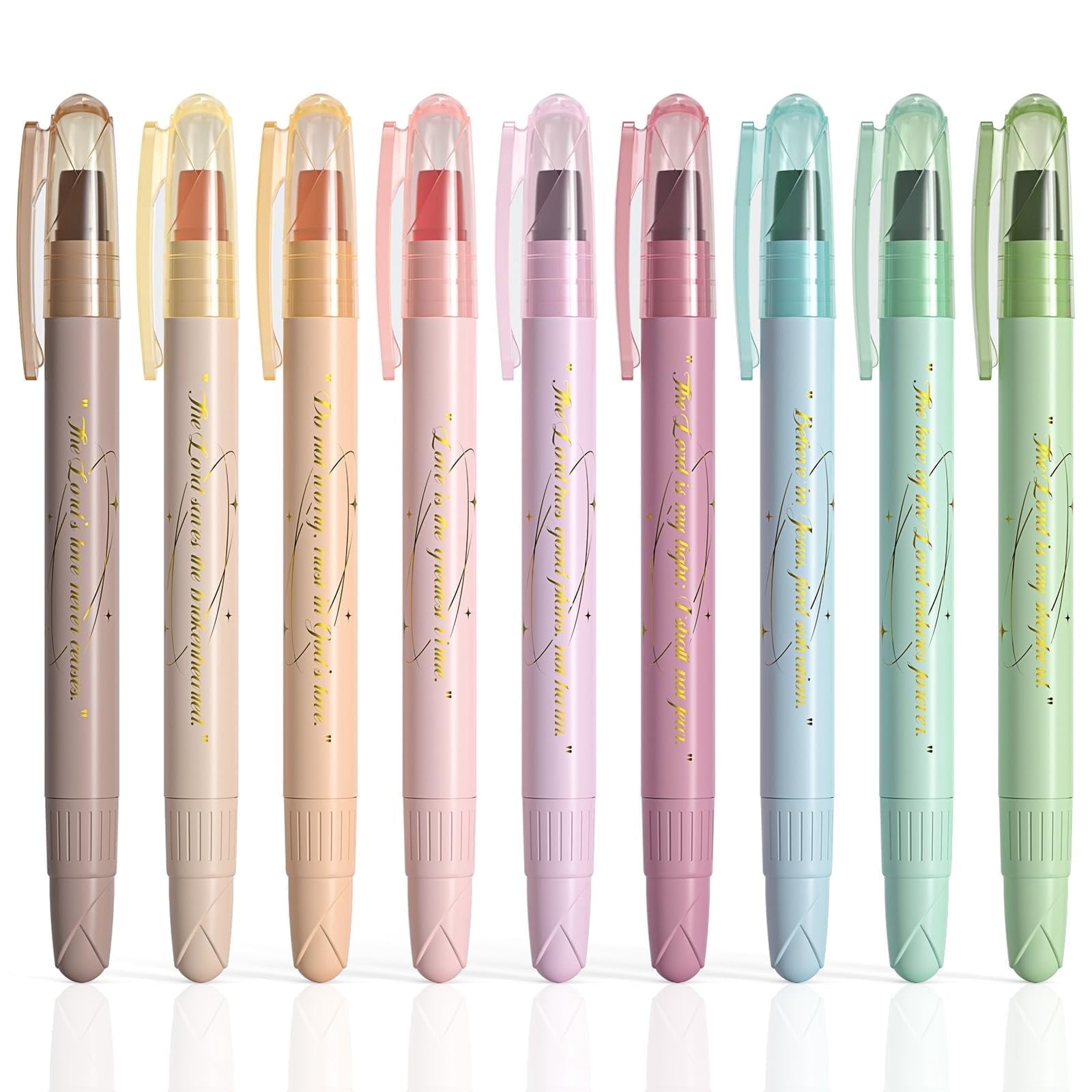 WEMATE Gel Bible Highlighters, No-Bleed Pastel Markers for Journaling and Study (Assorted Colors, 9-Pack) gwirw